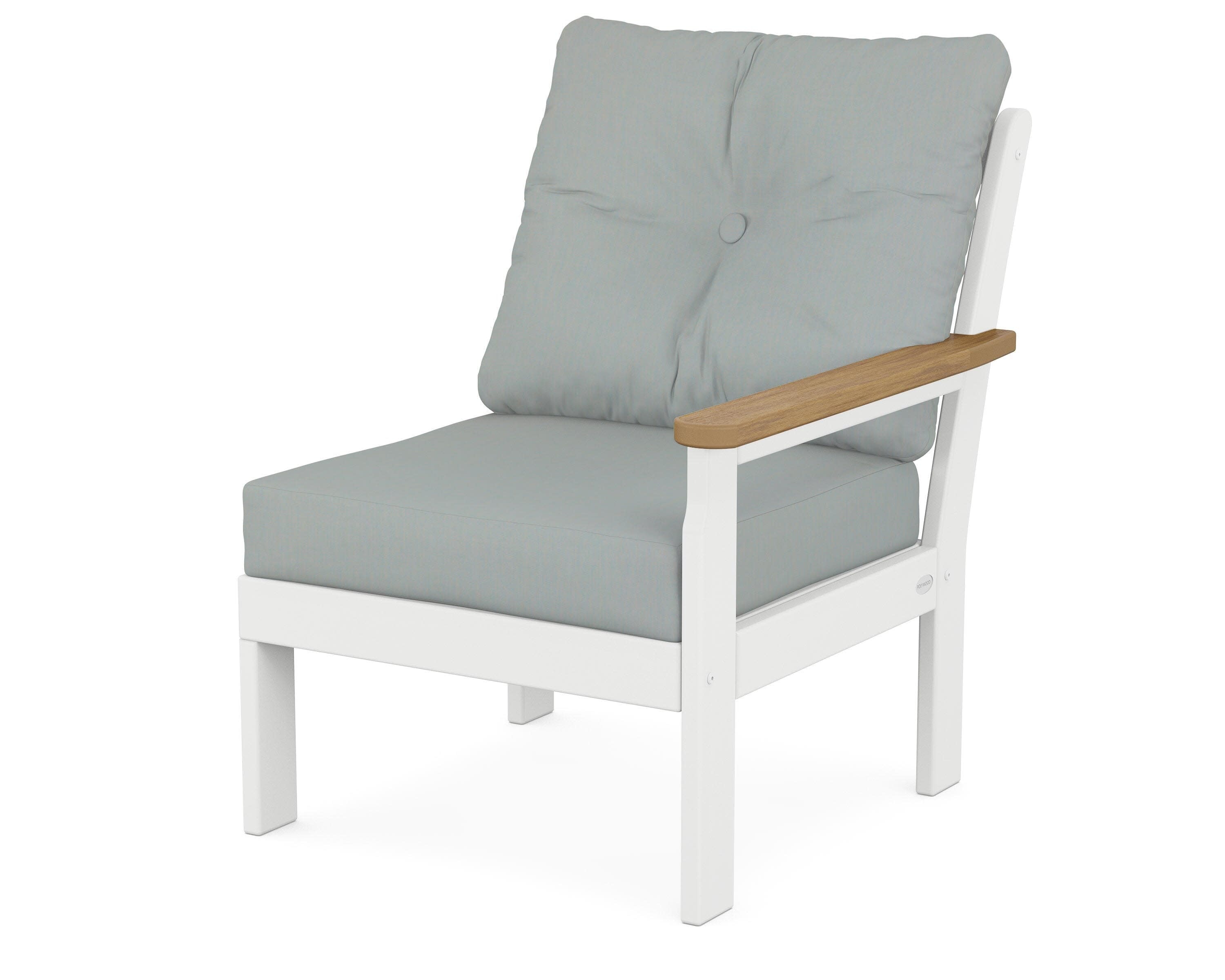 Vineyard Modular Right Arm Chair in White / Natural / Spa