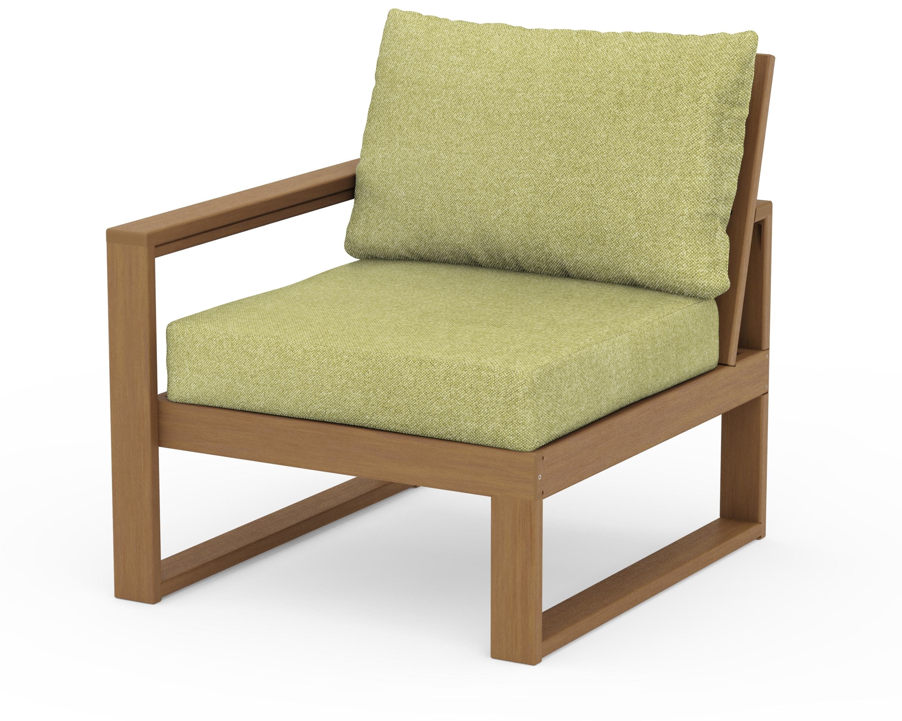 EDGE Modular Left Arm Chair in Natural / Chartreuse Boucle
