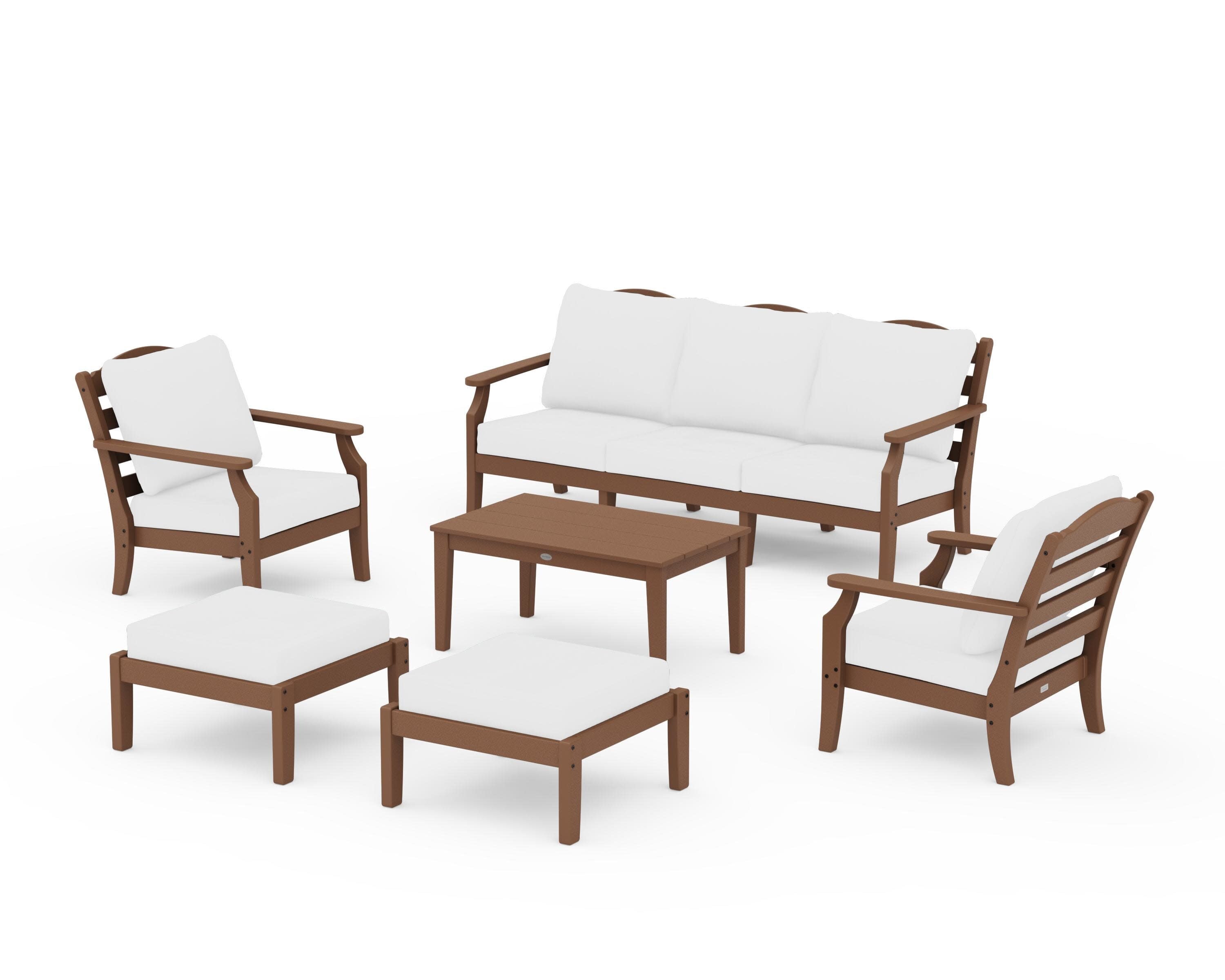 Savannah 6-Piece Lounge Sofa Set in Teak / Natural