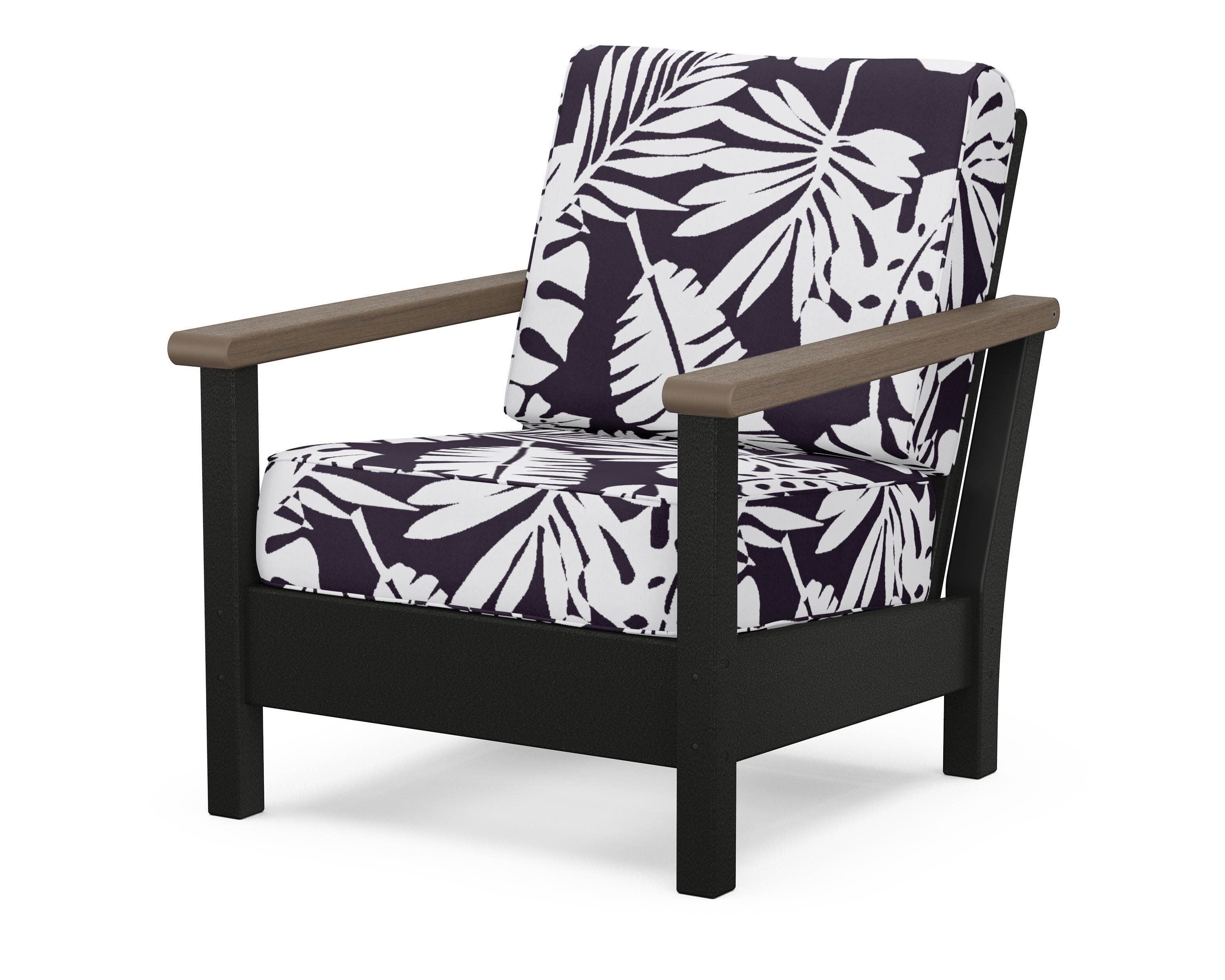 Harbour Deep Seating Chair in Black / Kona / Leaf Navy