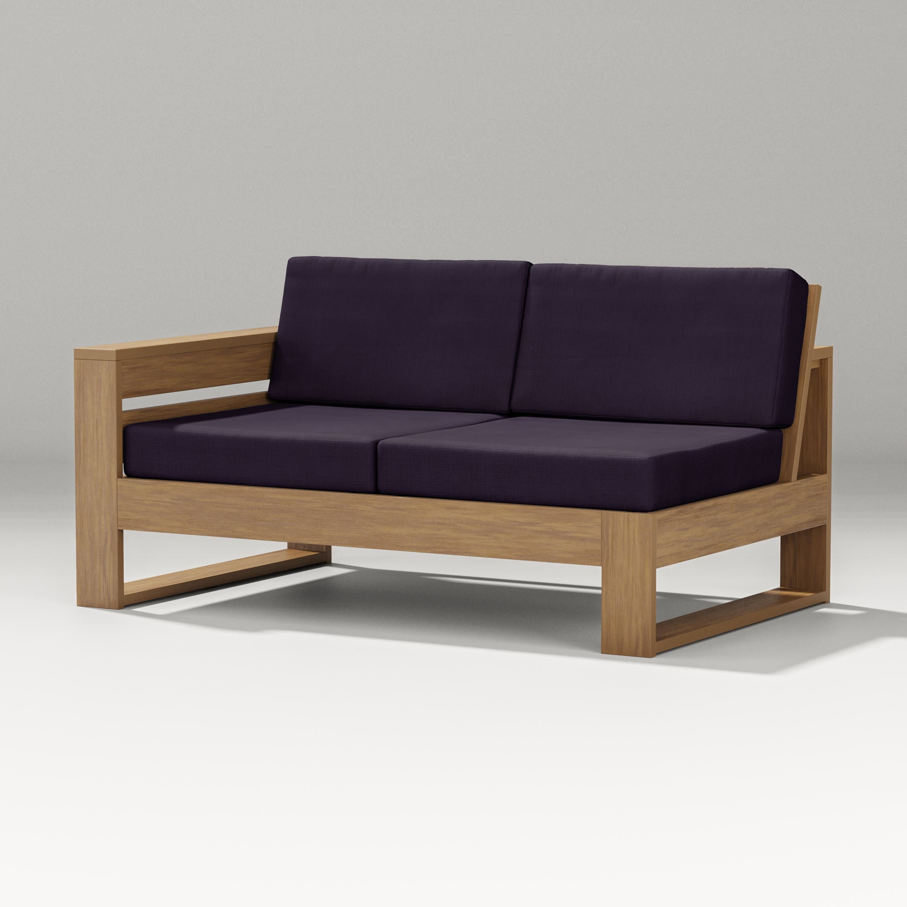 Latitude Modular Left Arm Loveseat in Natural / Navy Linen