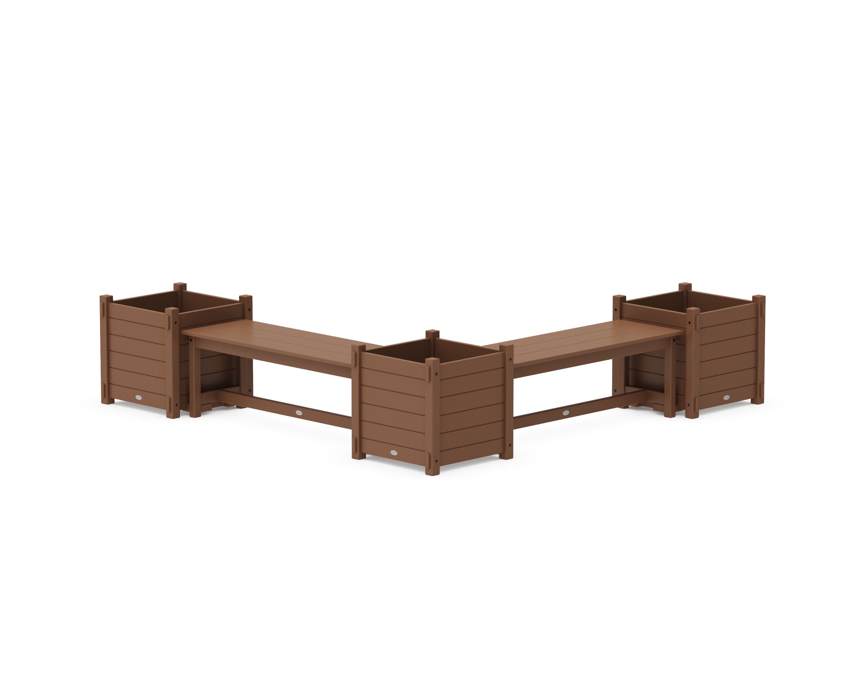 48" Nautical L- Shaped Planter Bench Corner Set - Large in Teak