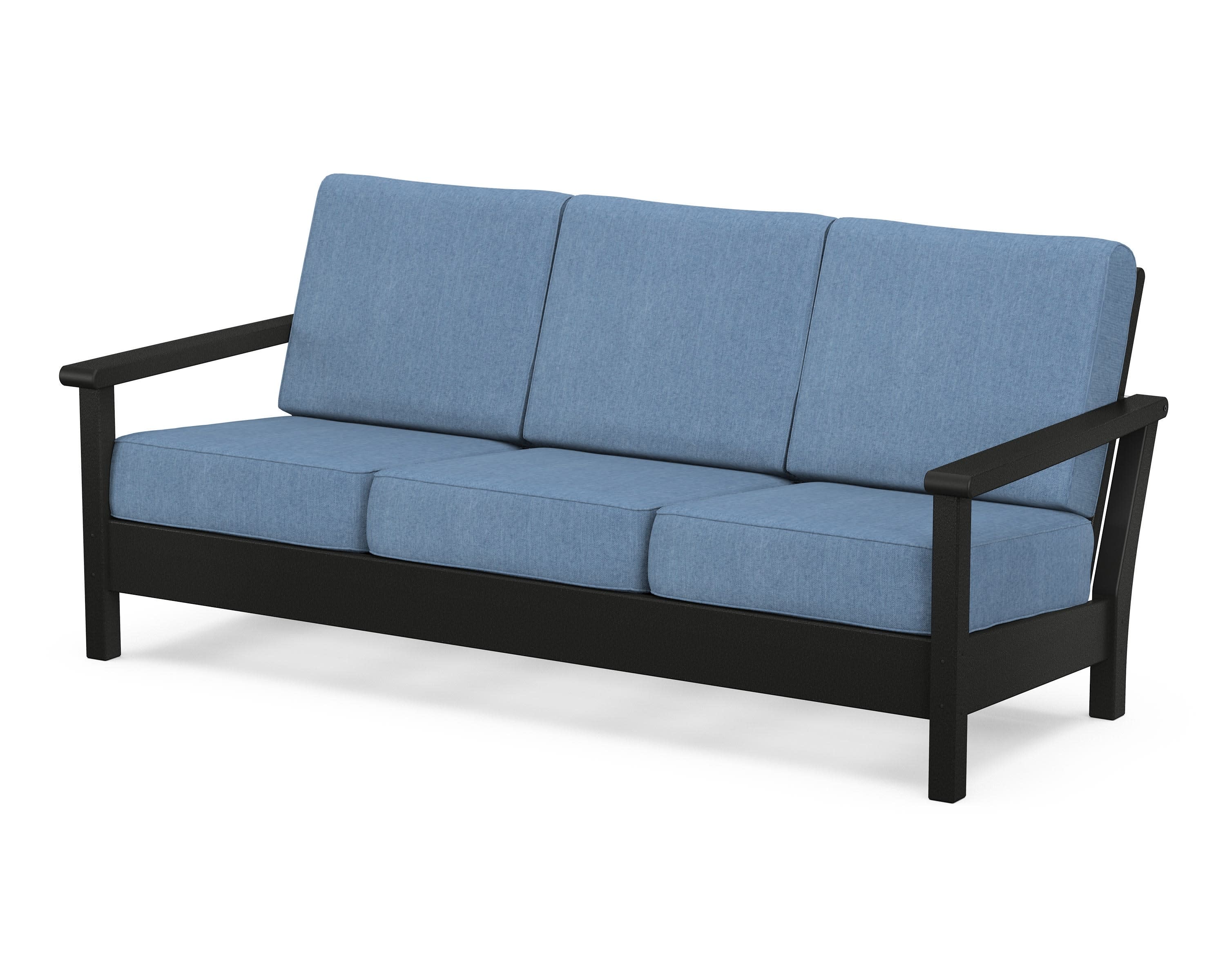 Harbour Deep Seating Sofa in Black / Sky Blue