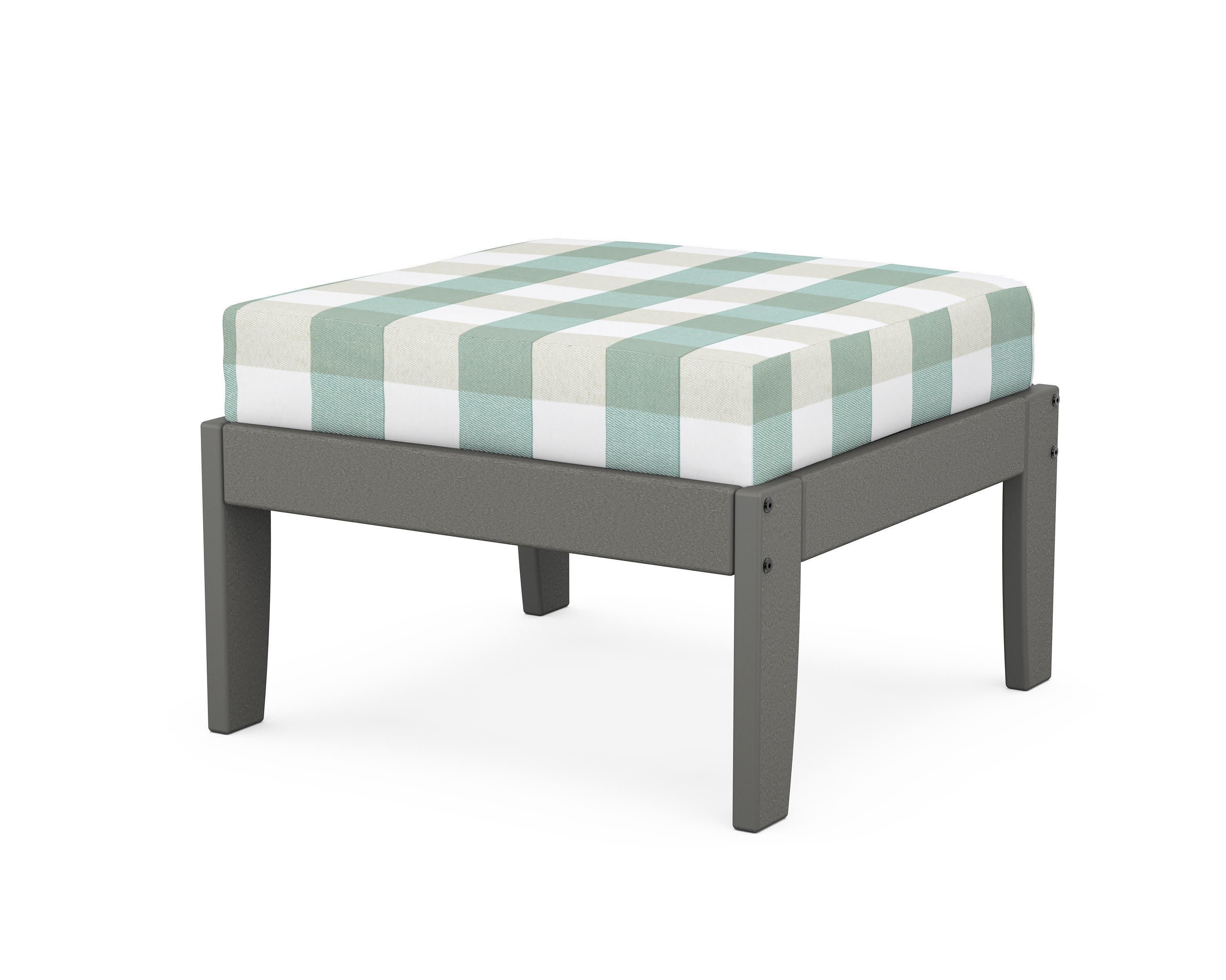 Modular Ottoman - Classic in Slate Grey / Buffalo Plaid Glacier Spa