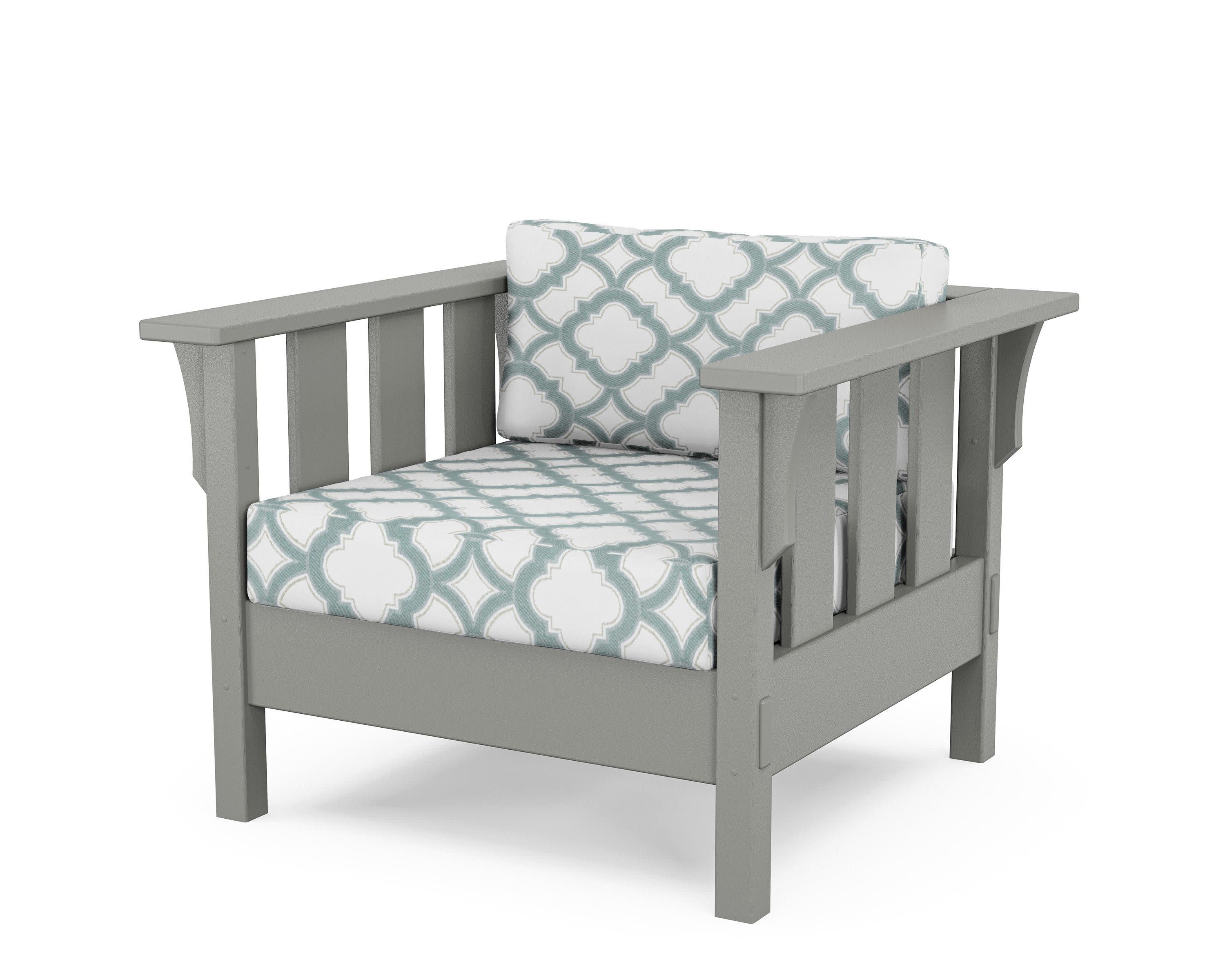 Acadia Deep Seating Chair in Slate Grey / Trellis Glacier Spa