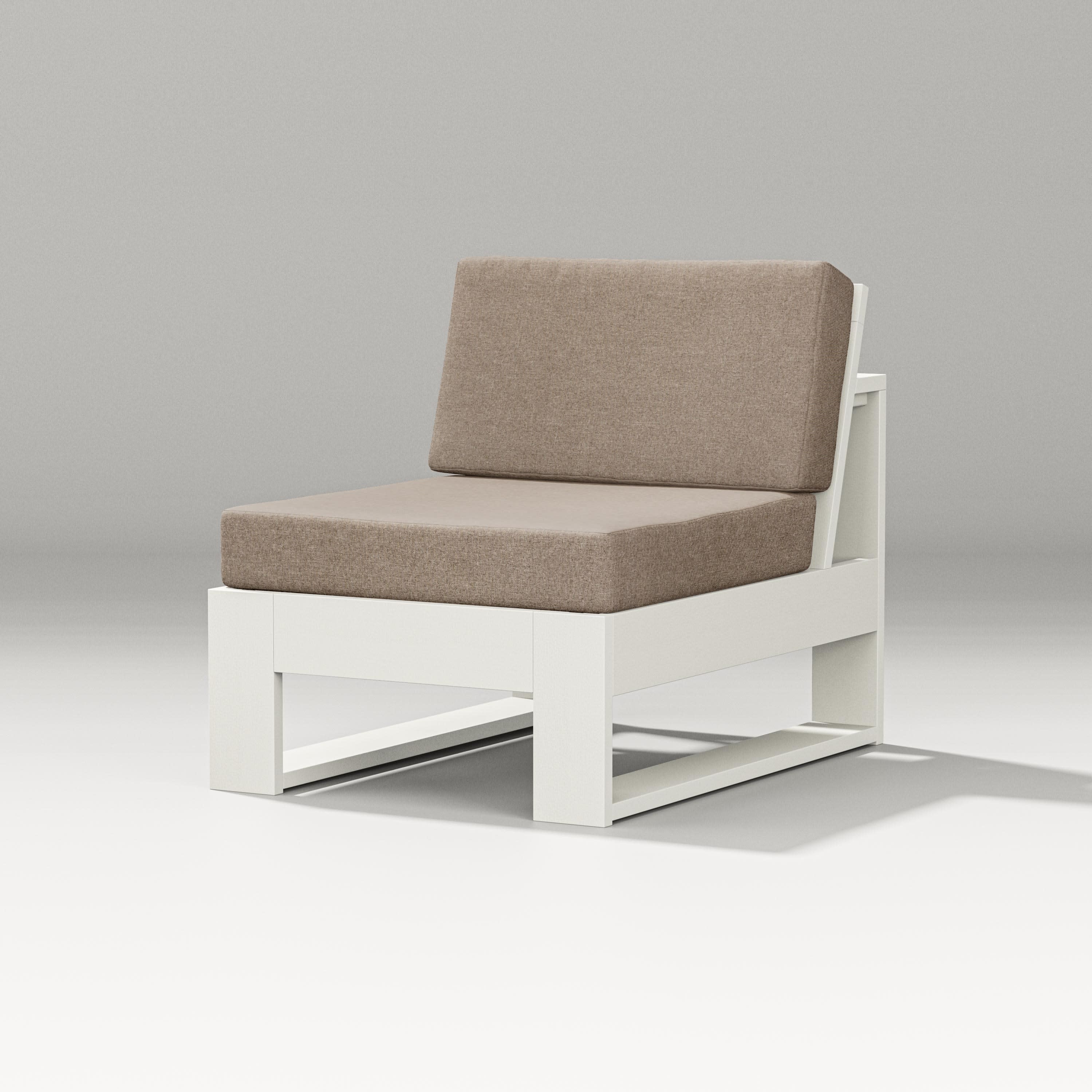 Latitude Modular Armless Chair in Vintage White / Spiced Burlap