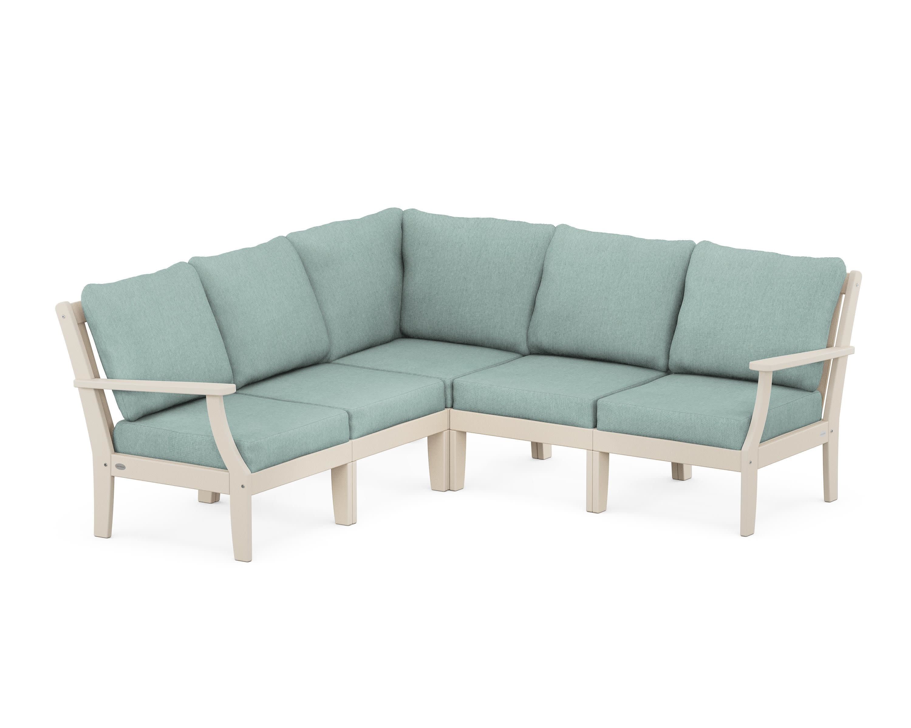 Braxton Modular 5-Piece Deep Seating Set in Sand / Glacier Spa