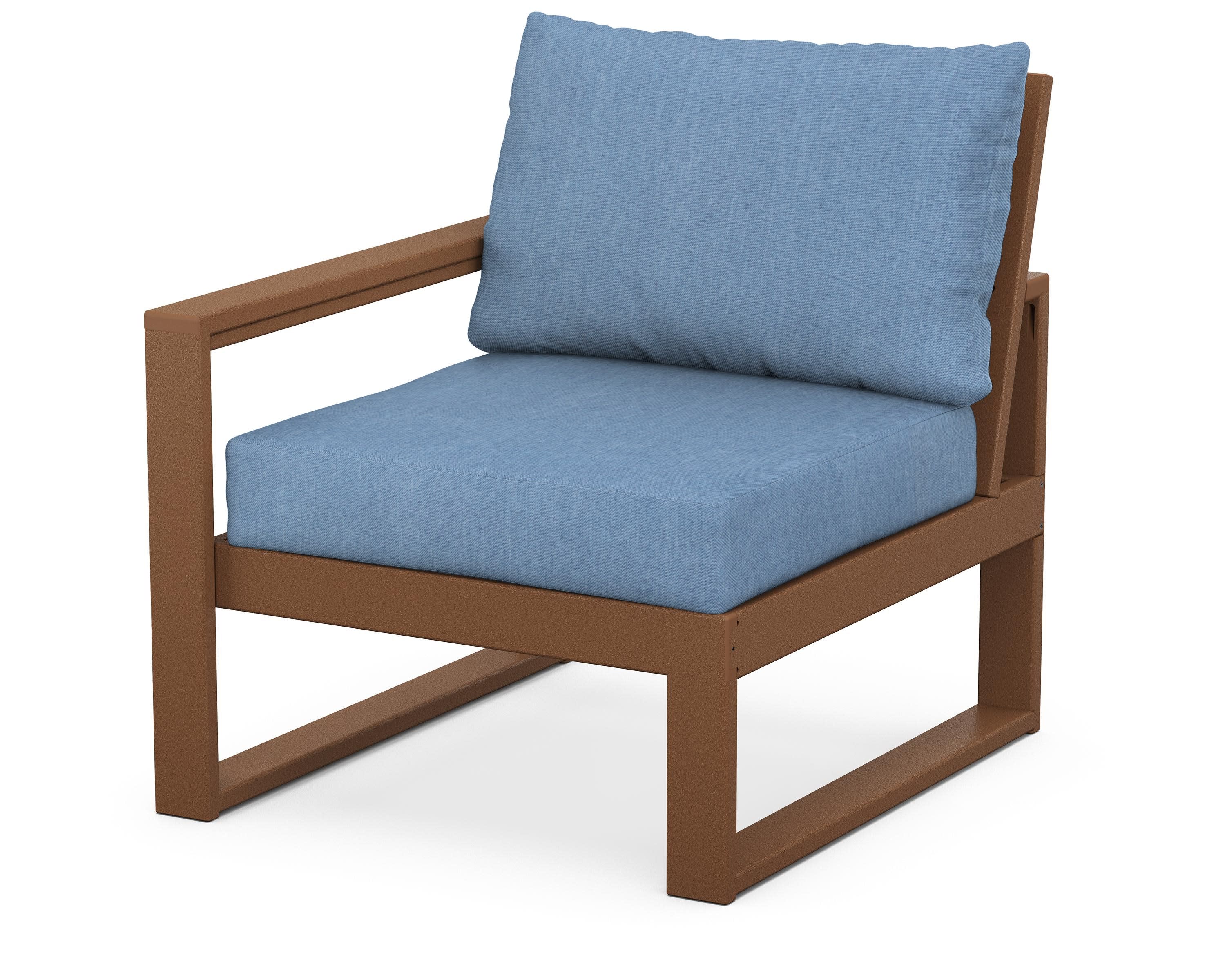 EDGE Modular Left Arm Chair in Teak / Sky Blue