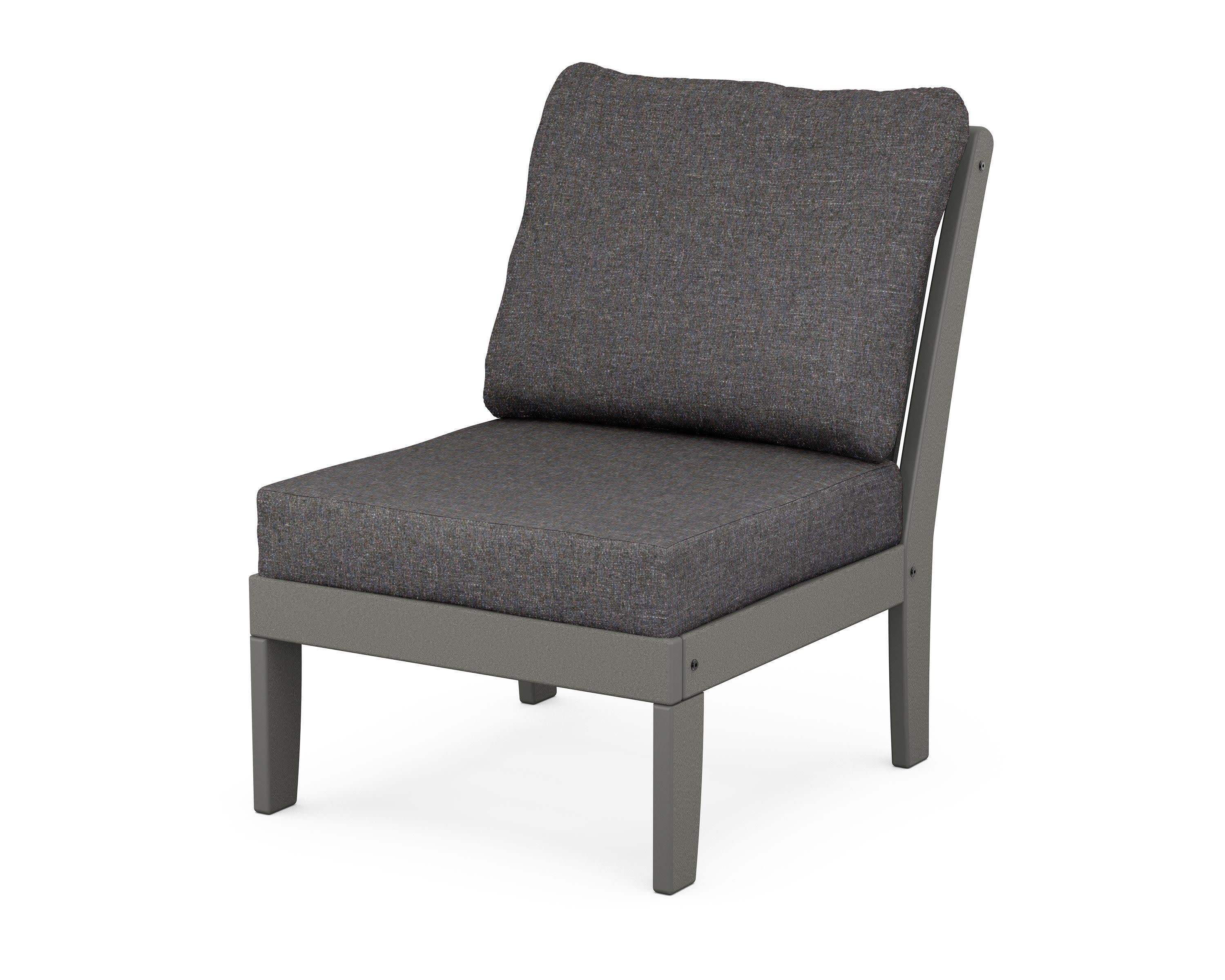 Braxton Modular Armless Chair in Slate Grey / Ash Charcoal