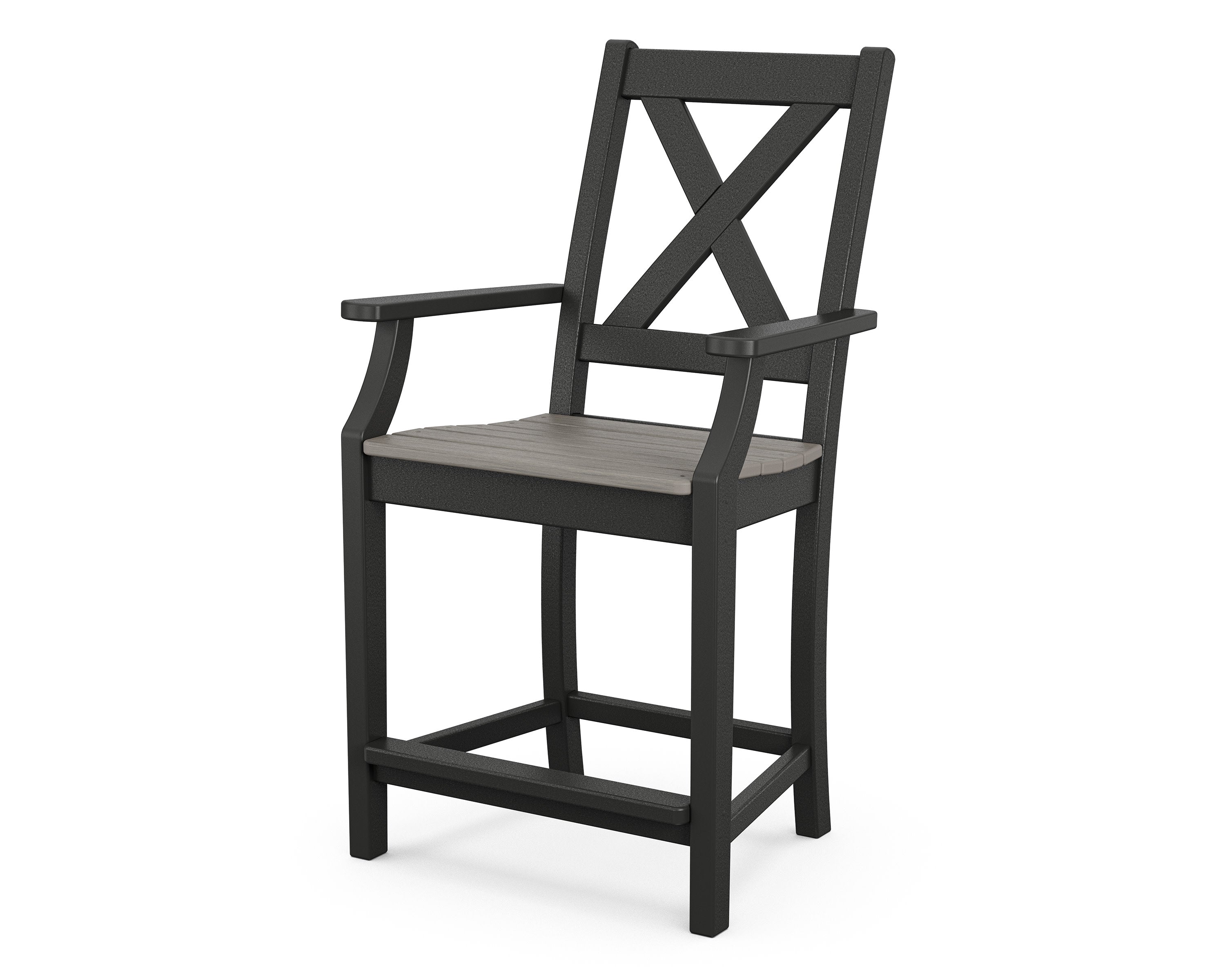 Braxton Counter Arm Chair in Black / Driftwood