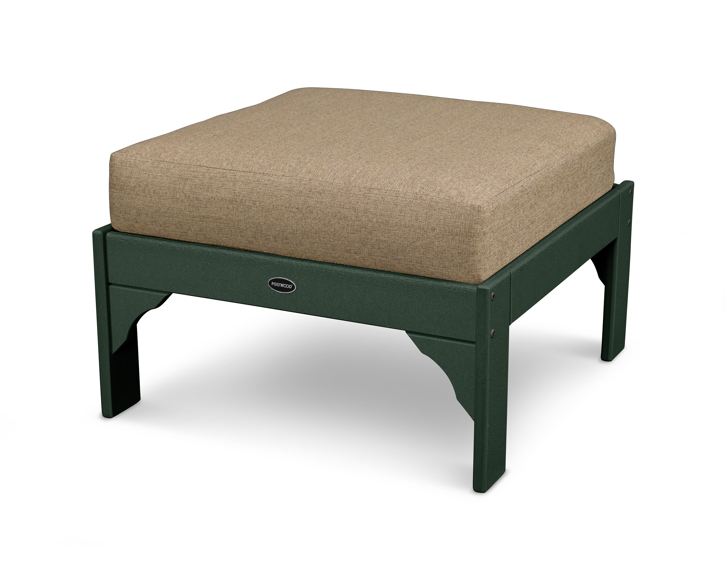 Vineyard Deep Seating Ottoman in Green / Sesame