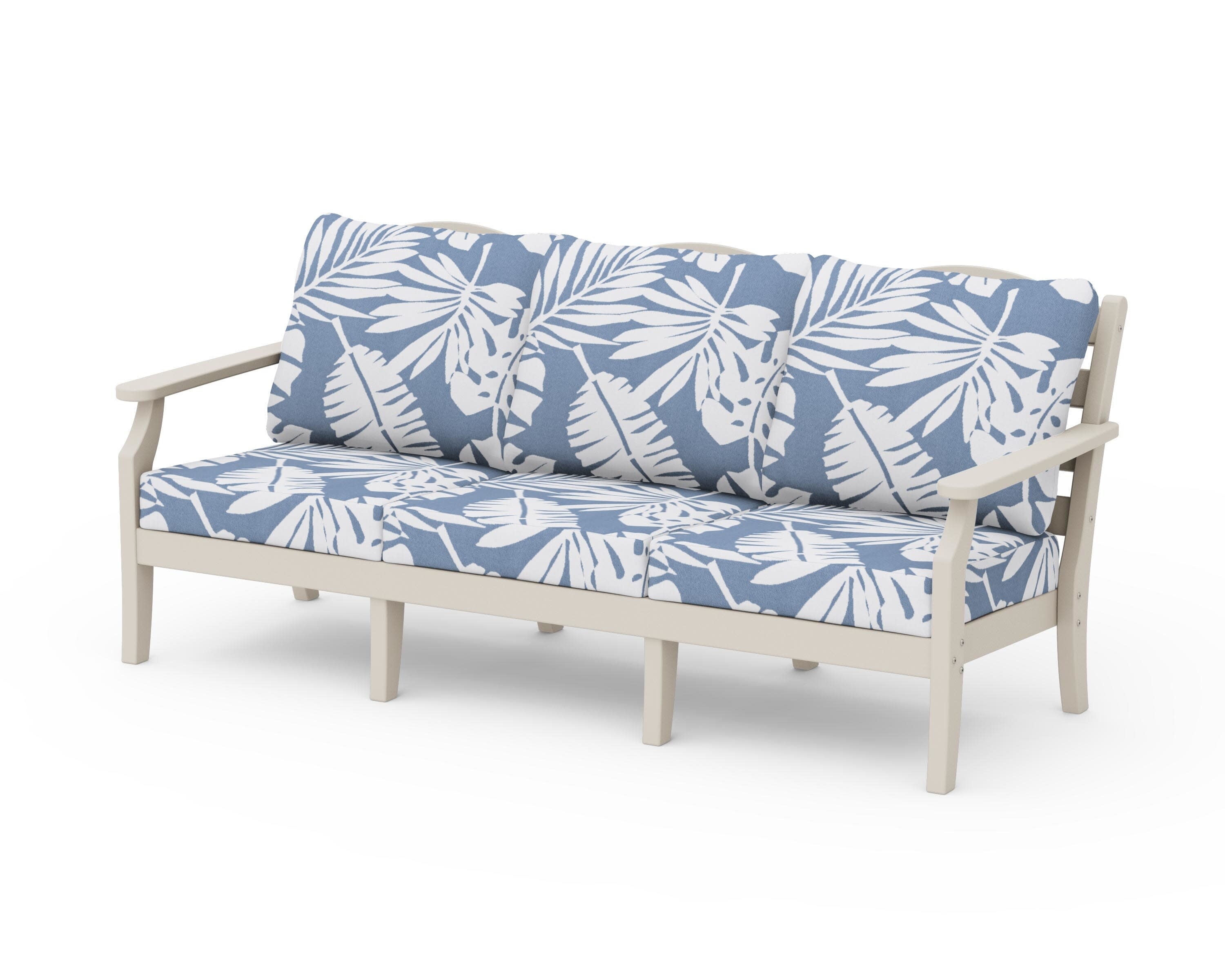 Savannah Deep Seating Sofa in Sand / Leaf Sky Blue