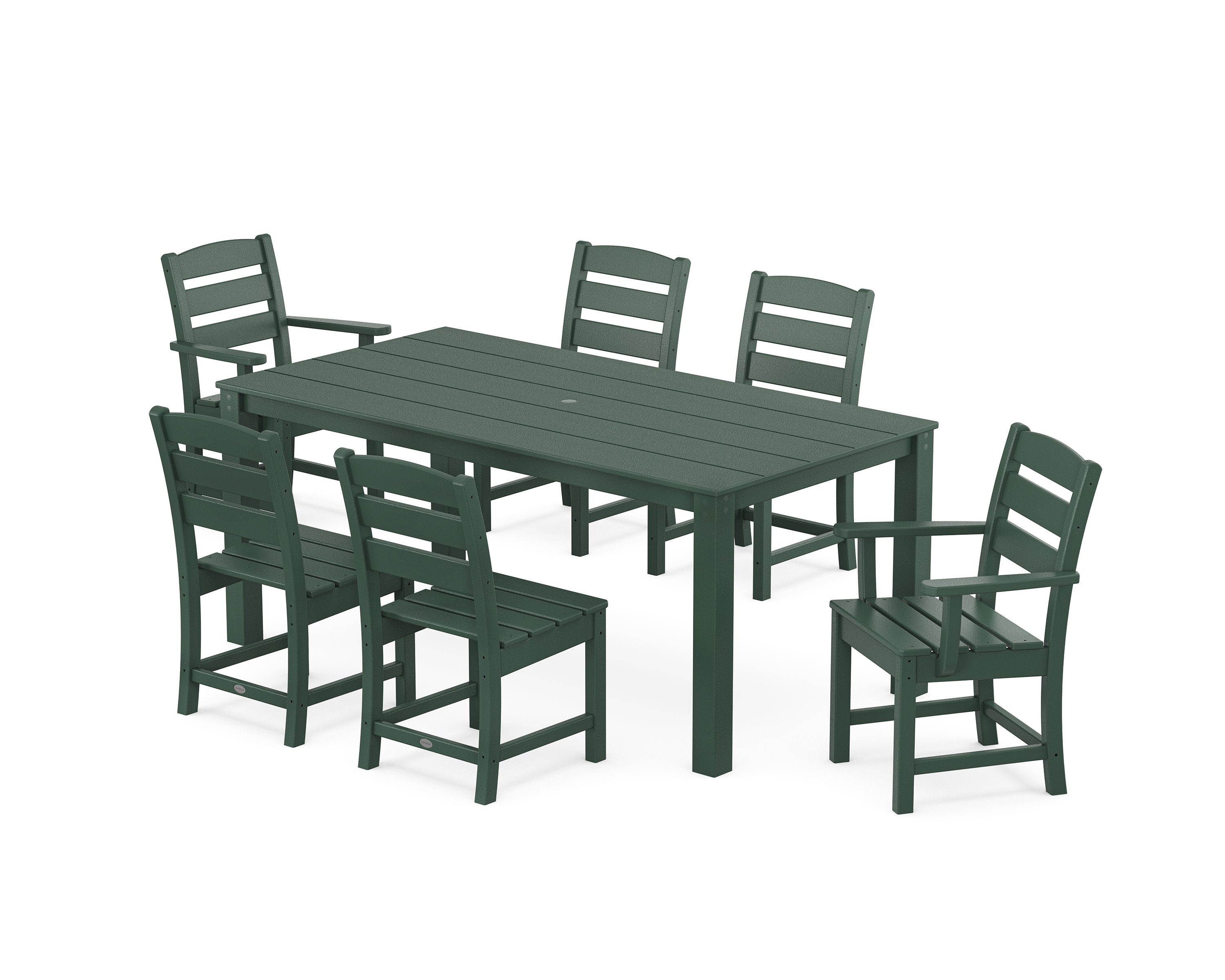 Lakeside 7-Piece Parsons Dining Set in Green