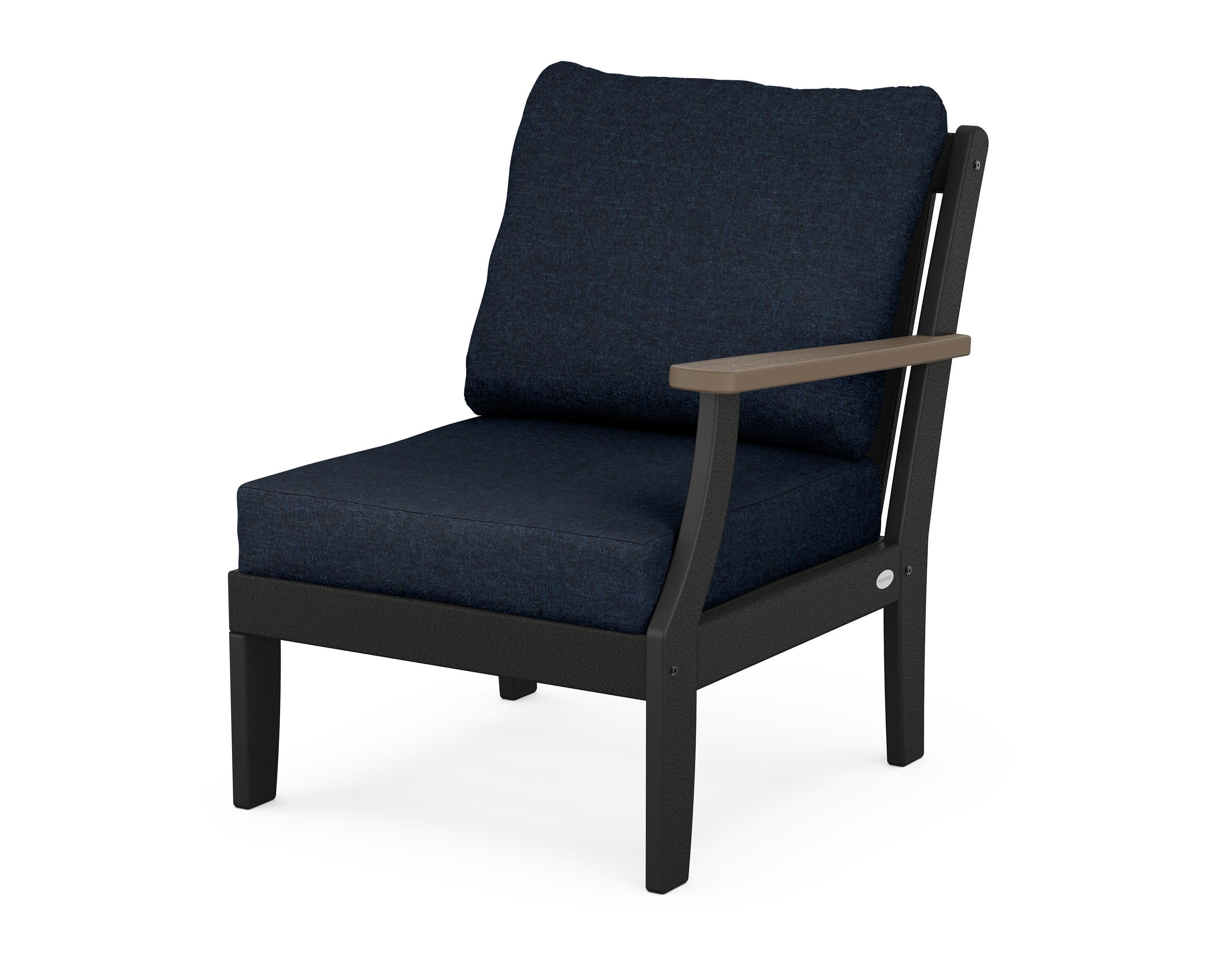 Braxton Modular Right Arm Chair in Black / Kona / Marine Indigo