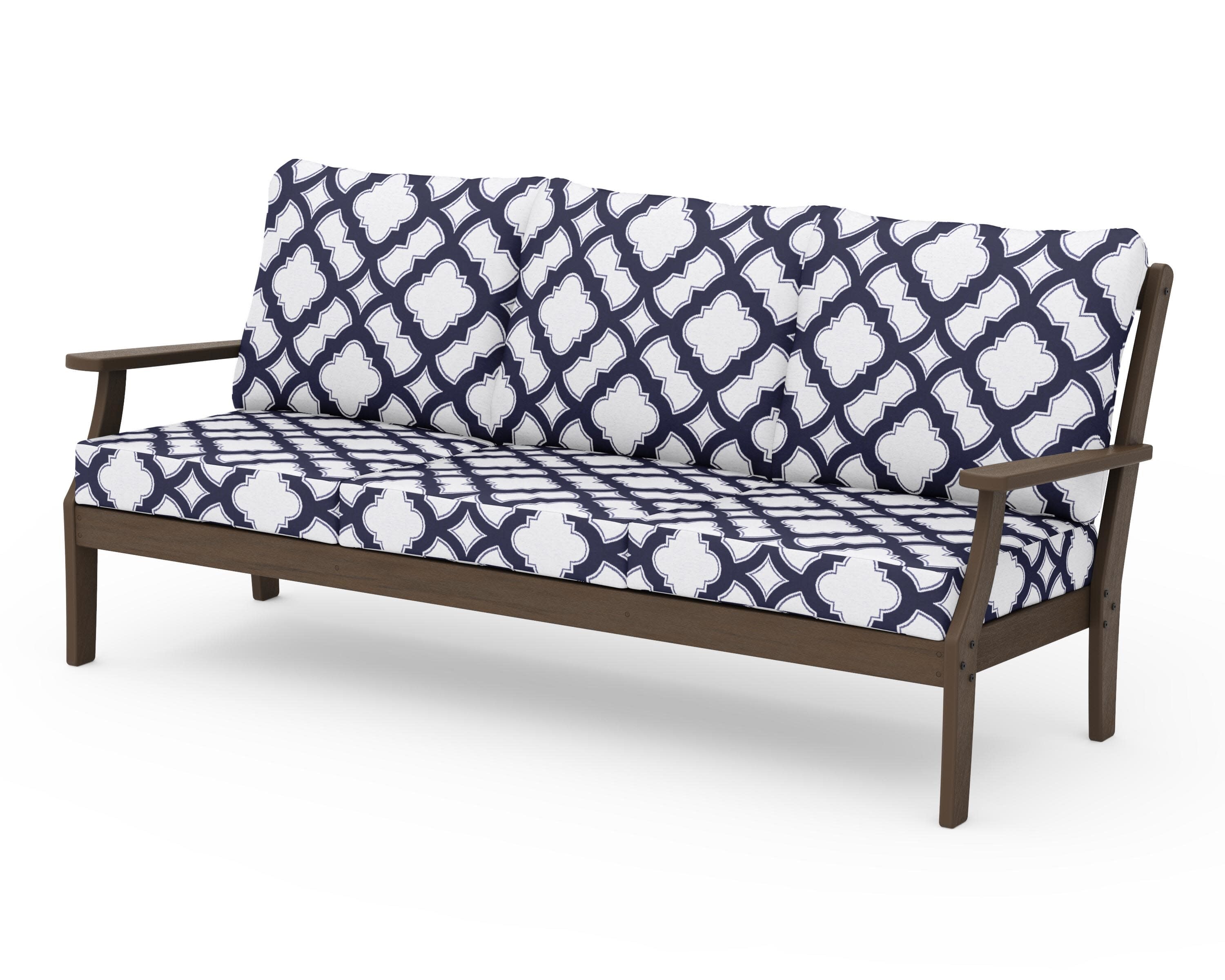 Braxton Deep Seating Sofa in Kona / Trellis Navy