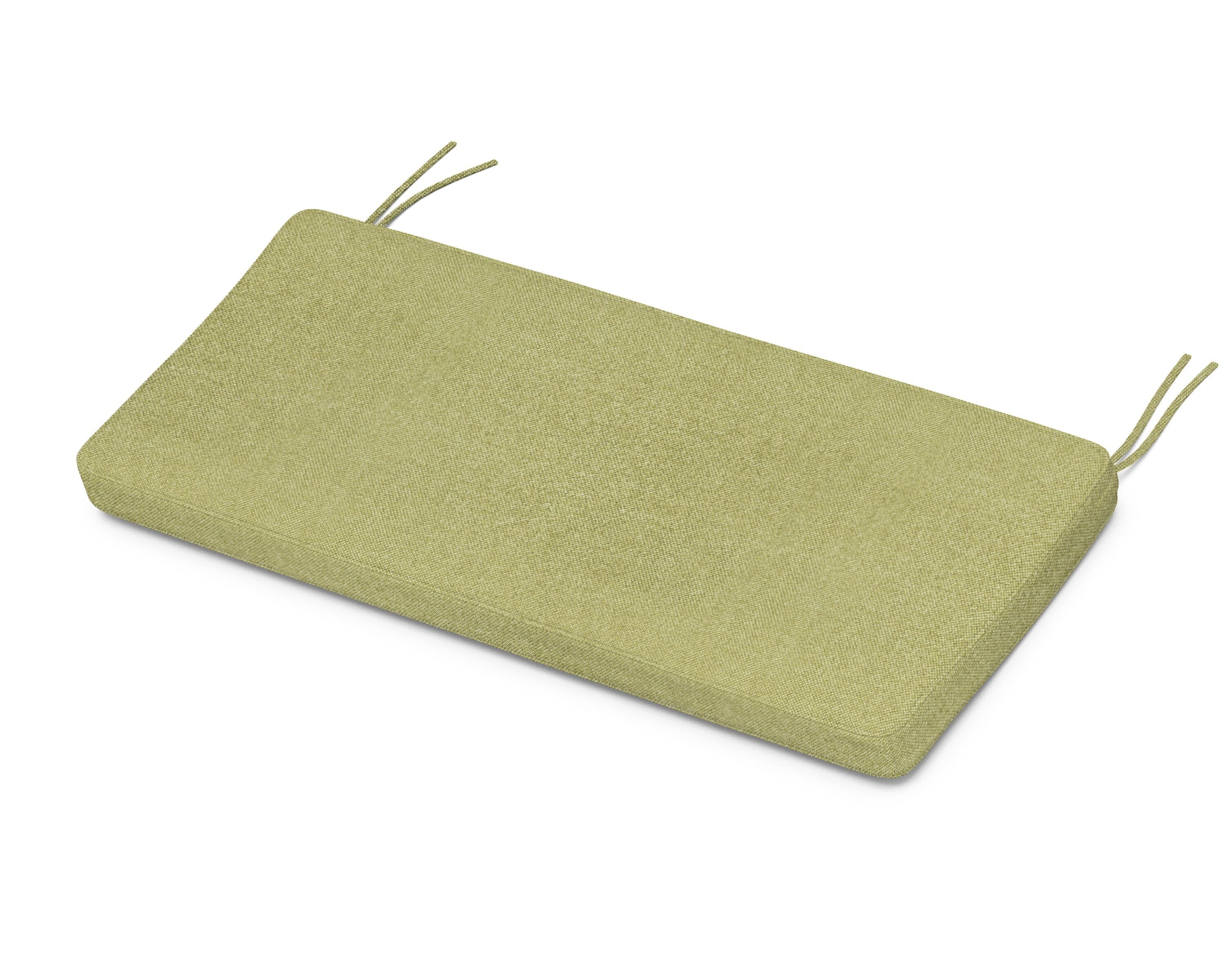 Chinoiserie Bench Seat Cushion in Chartreuse Boucle