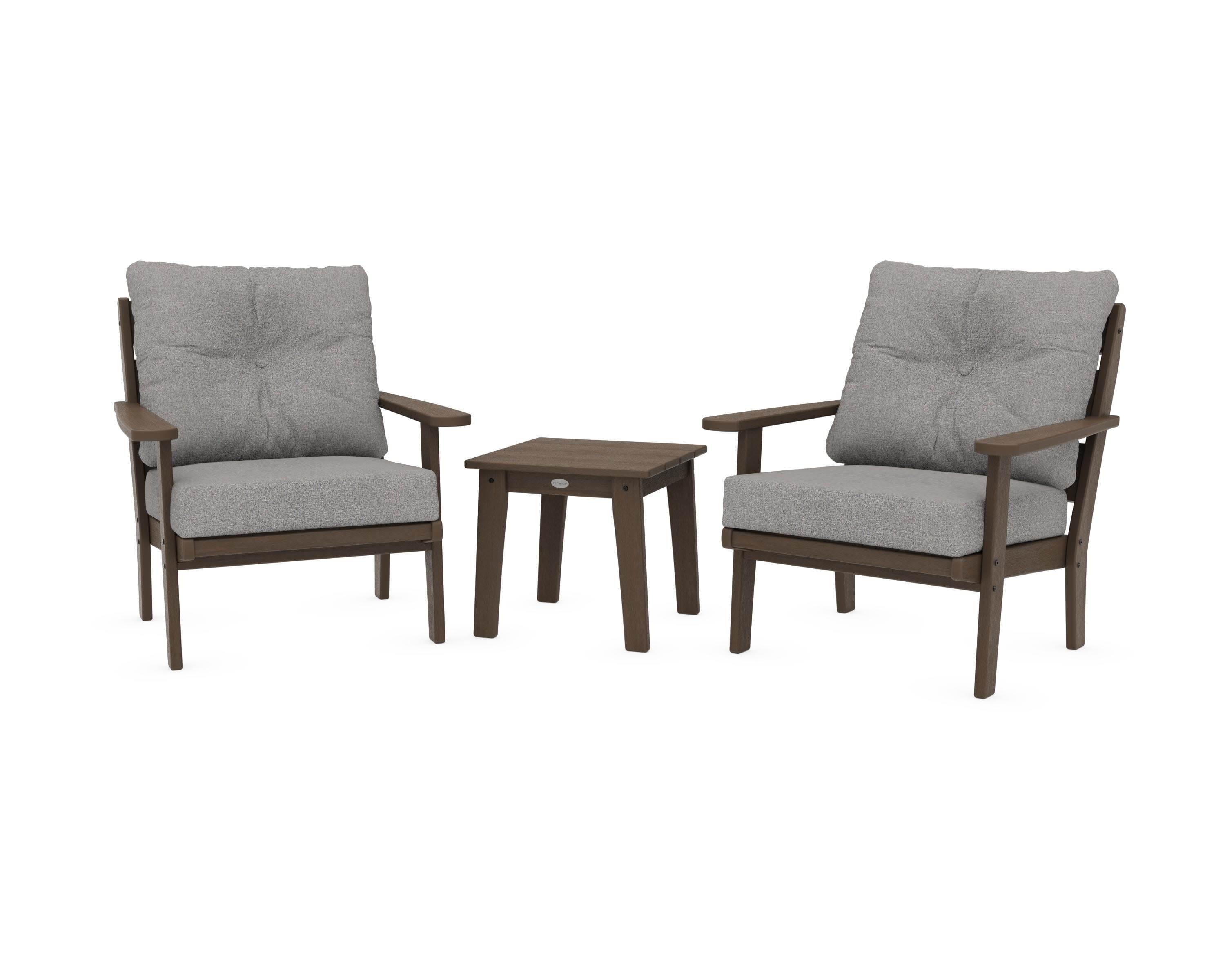 Lakeside 3-Piece Deep Seating Chair Set in Kona / Grey Mist