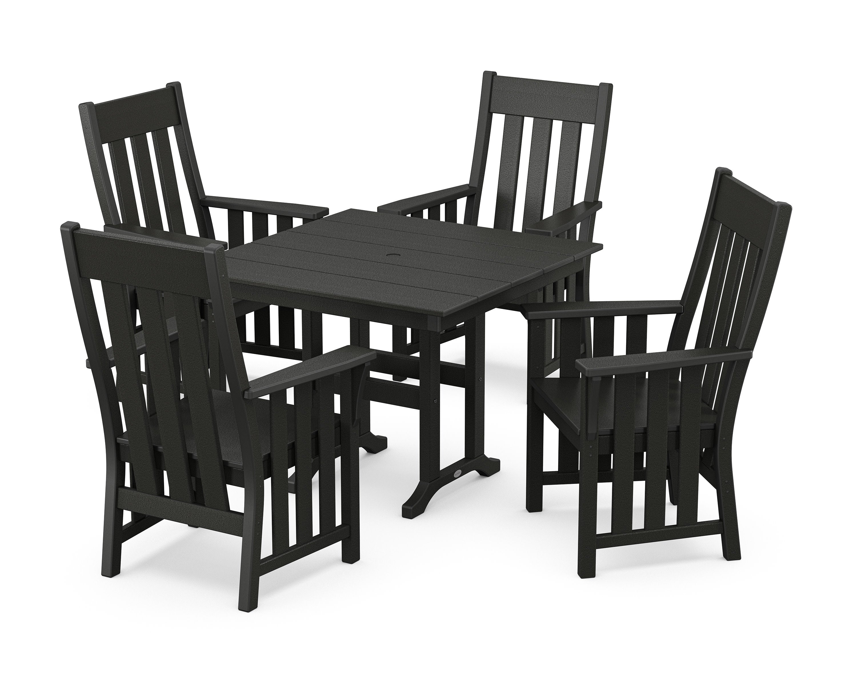 Acadia 5-Piece Farmhouse Dining Set in Black
