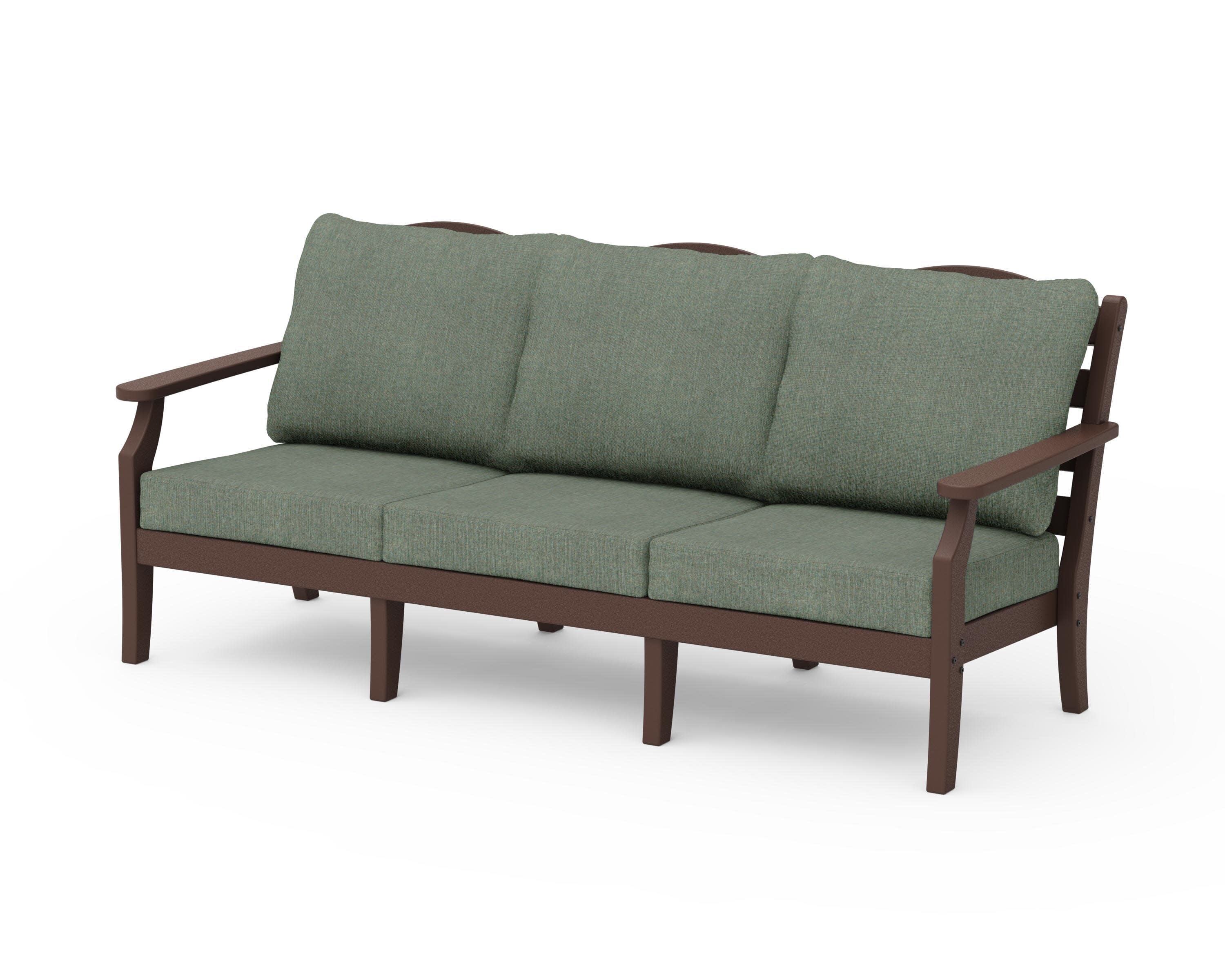 Savannah Deep Seating Sofa in Mahogany / Cast Sage