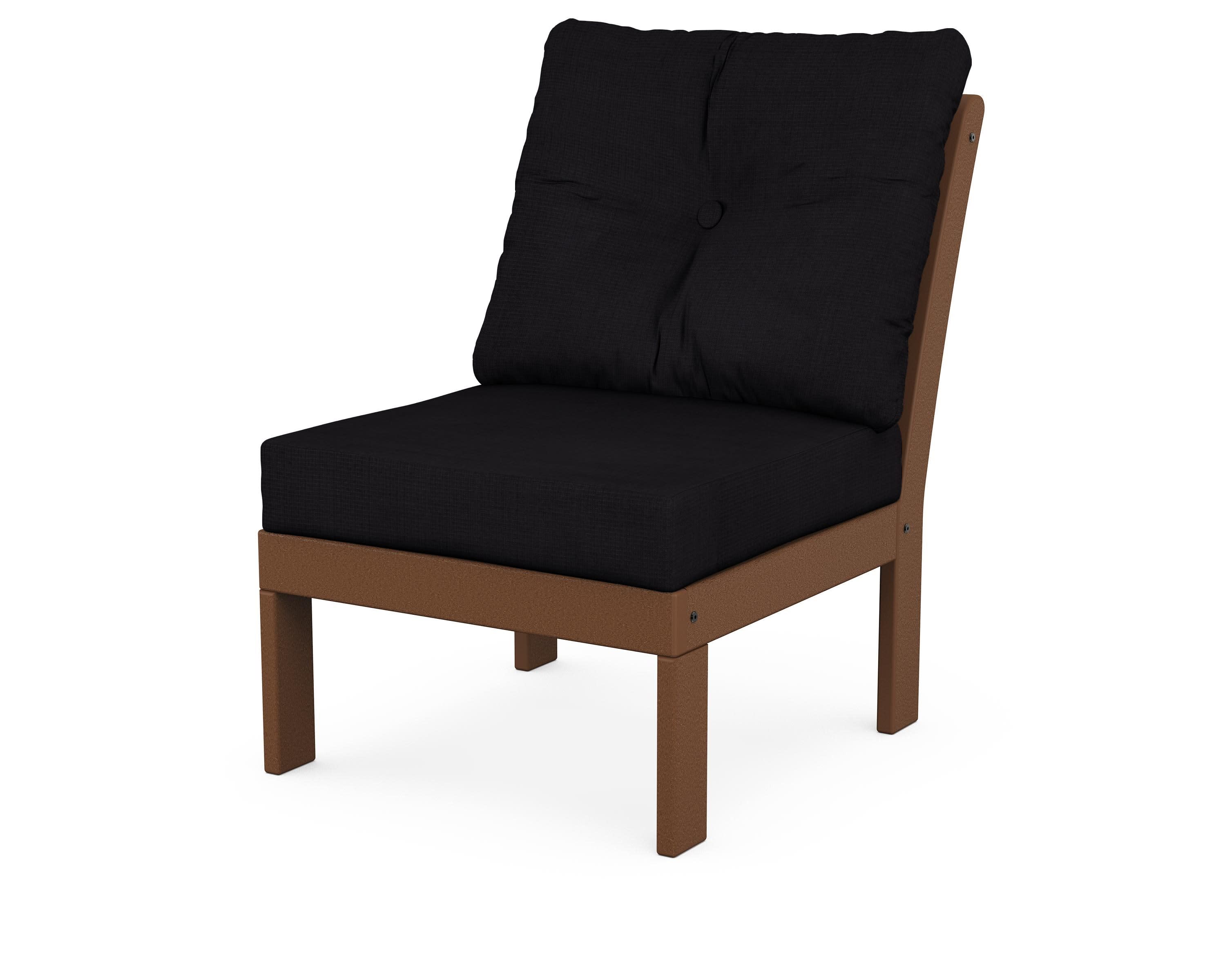 Vineyard Modular Armless Chair in Teak / Midnight Linen