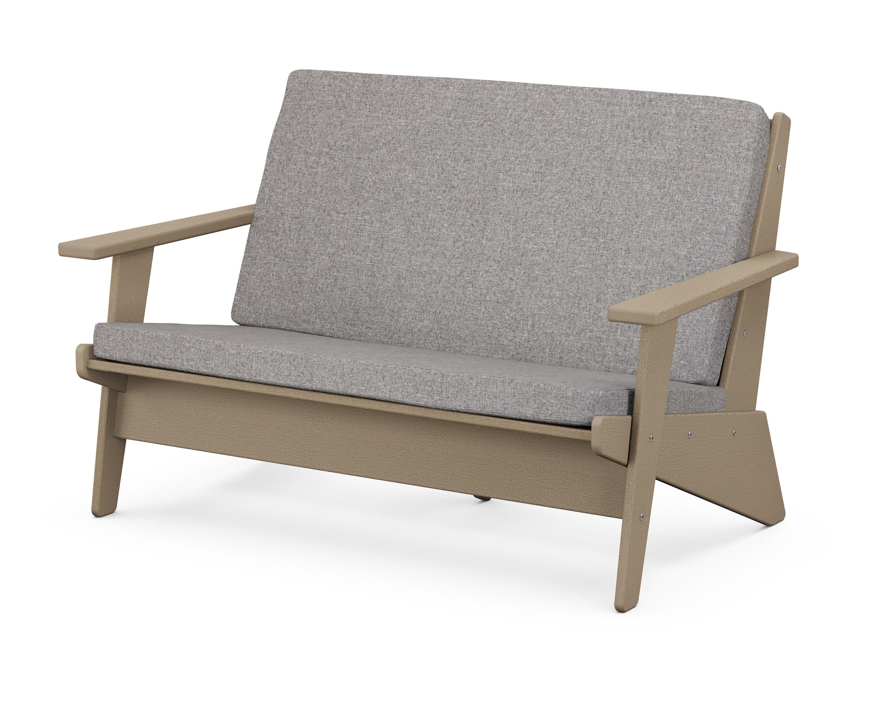 Riviera Modern Lounge Loveseat in Vintage Sahara / Grey Mist