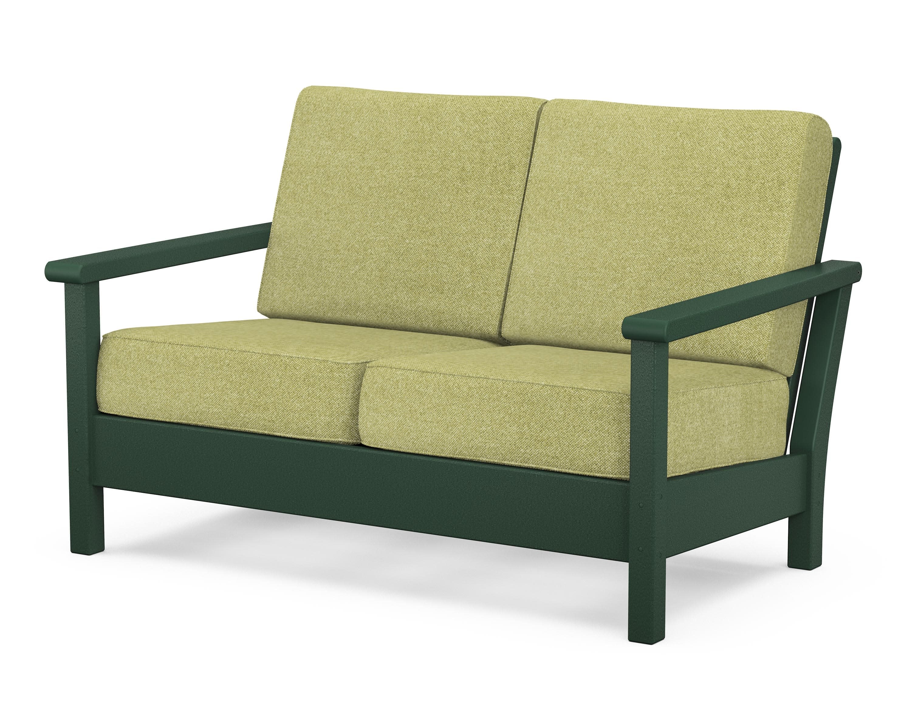 Harbour Deep Seating Loveseat in Green / Chartreuse Boucle