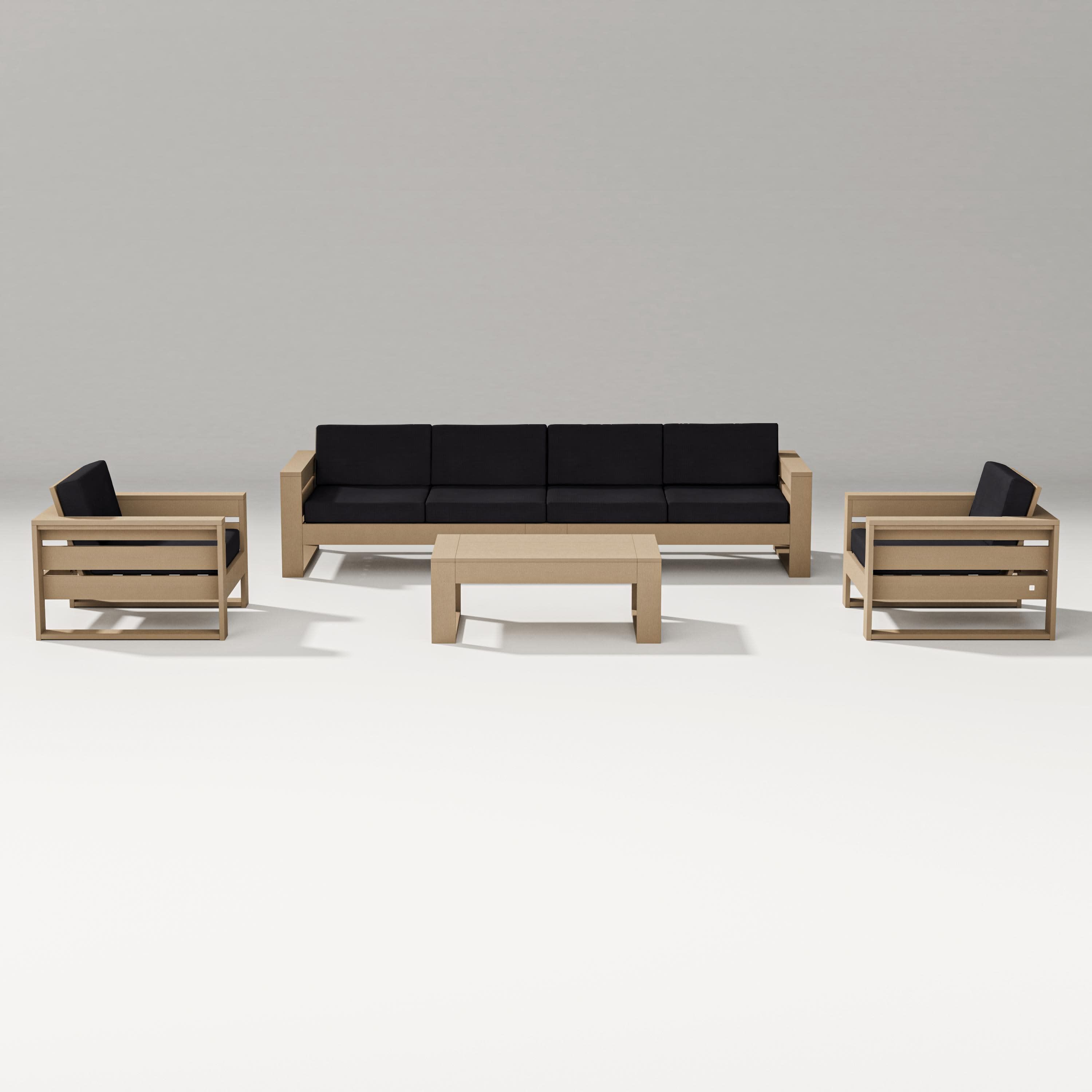 Latitude 5-Piece Lounge Sofa Set in Vintage Sahara / Midnight Linen