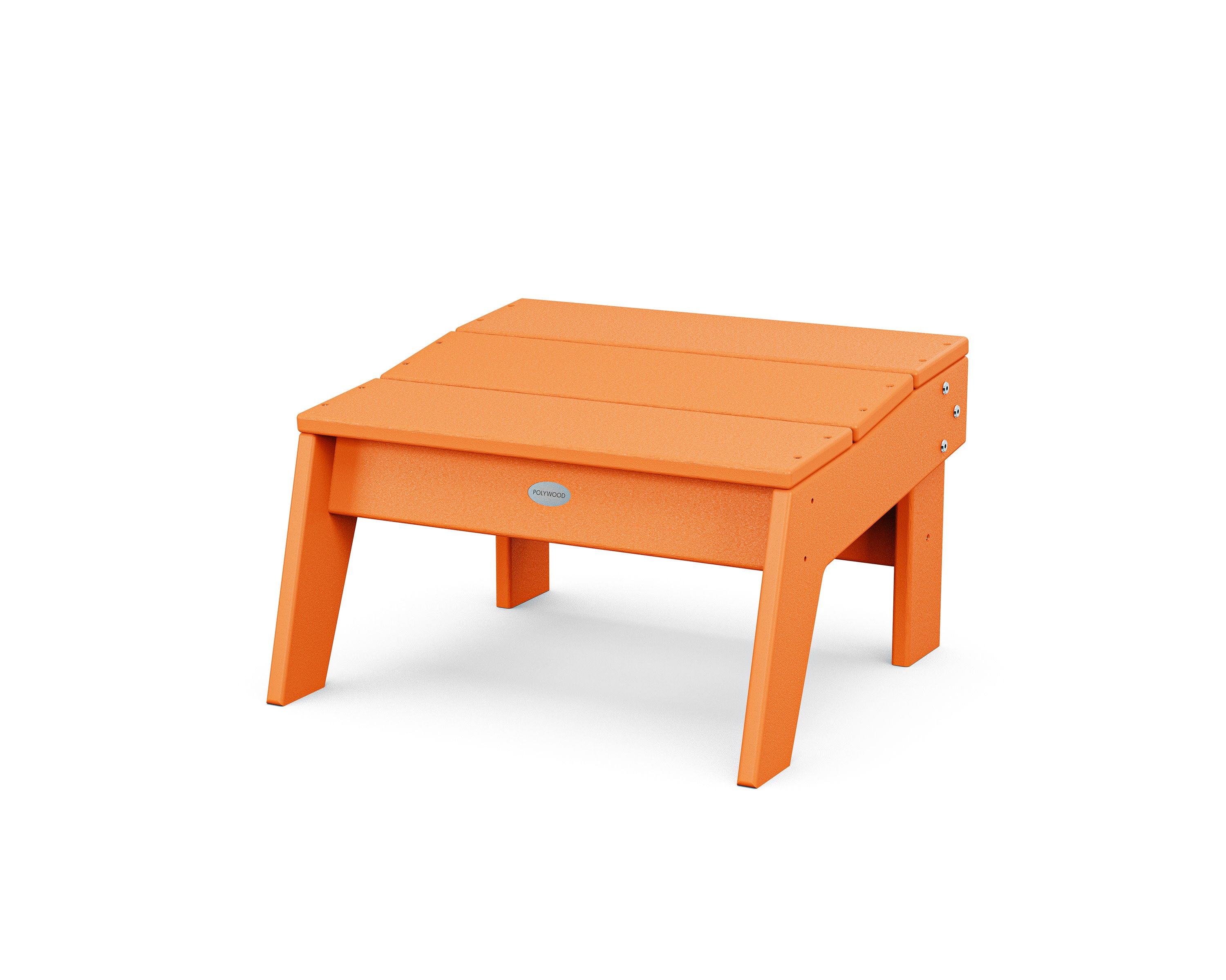 Modern Studio Ottoman in Tangerine