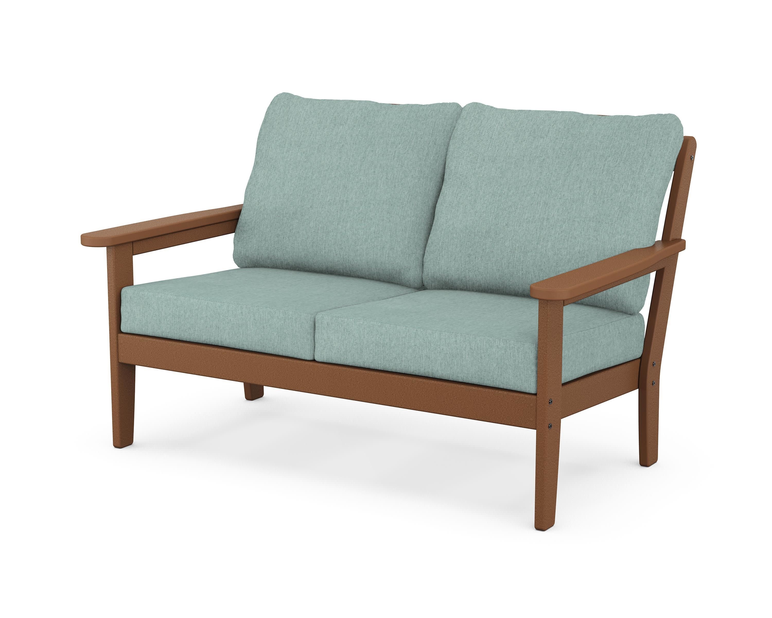 Cottage Deep Seating Loveseat in Teak / Glacier Spa