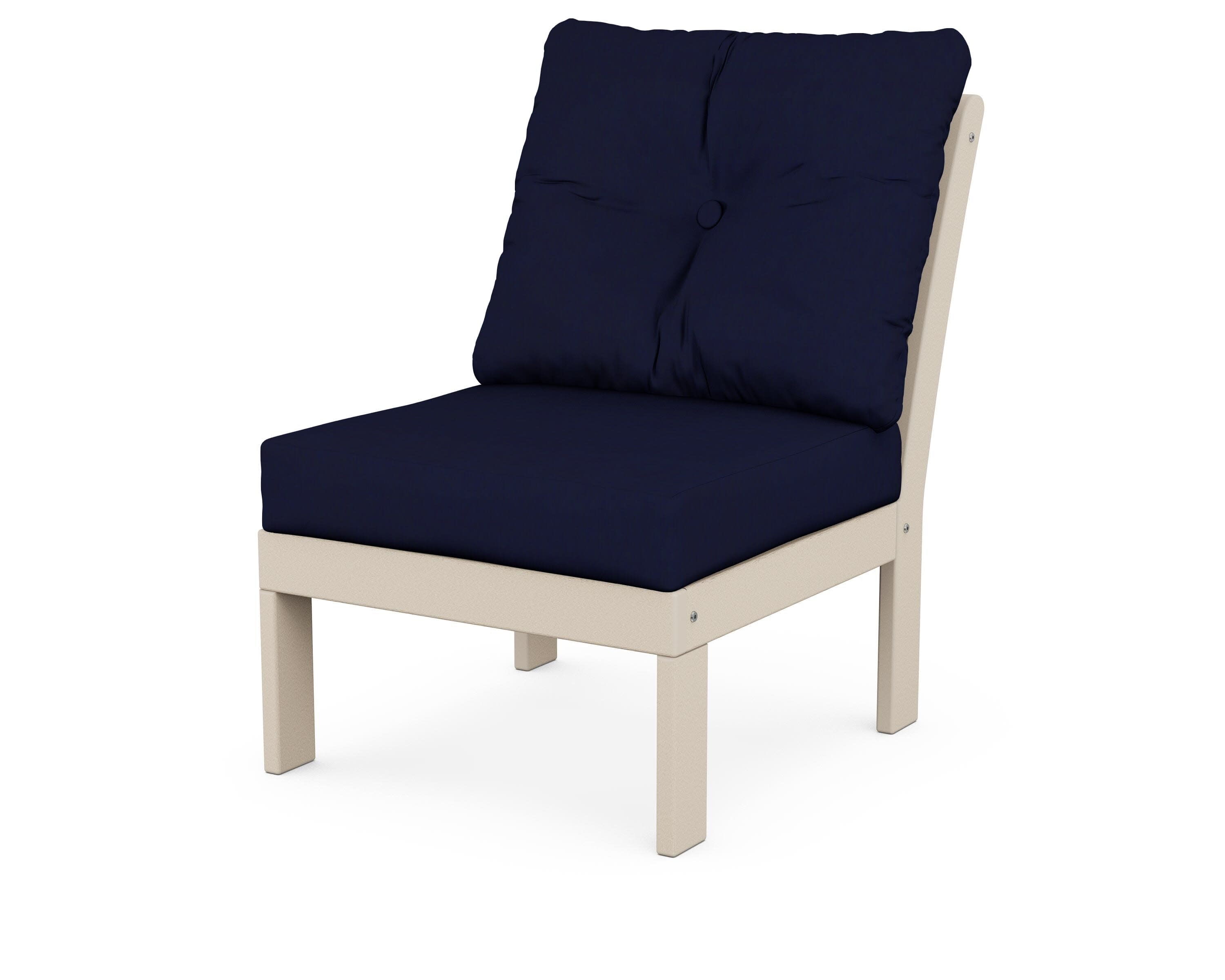 Vineyard Modular Armless Chair in Sand / Navy