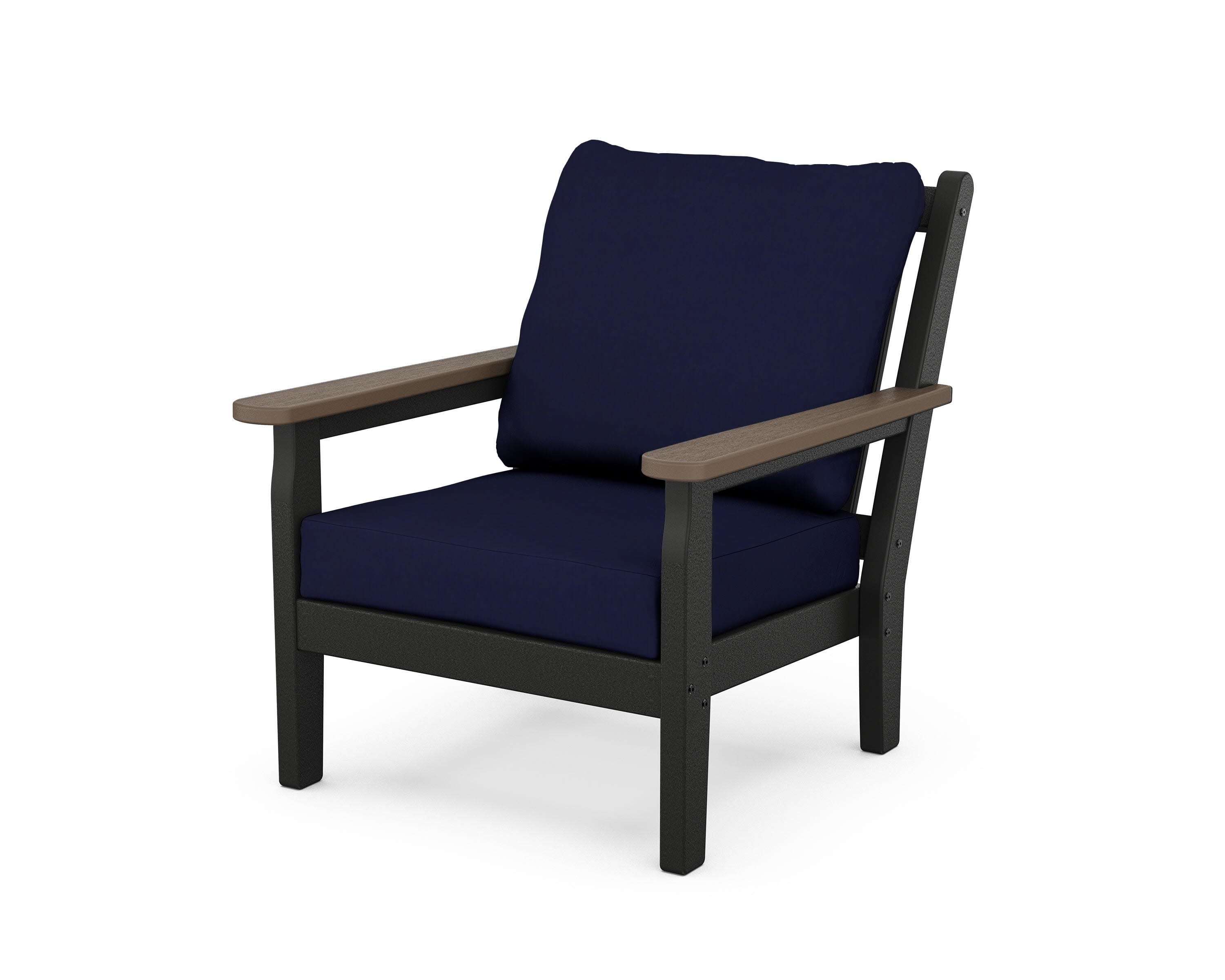 Chippendale Deep Seating Chair in Black / Kona / Navy