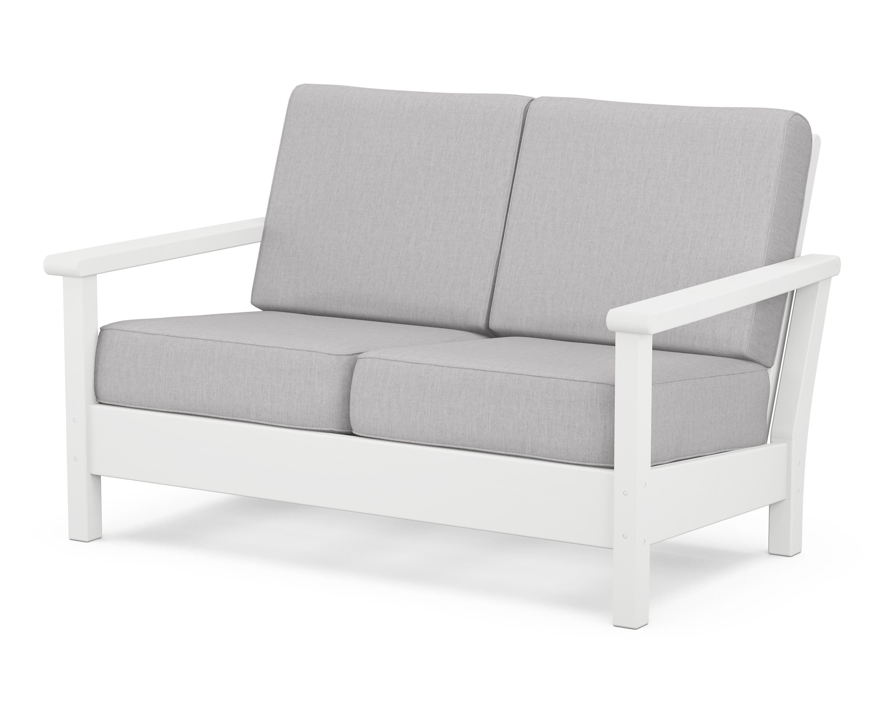 Harbour Deep Seating Loveseat in White / Granite