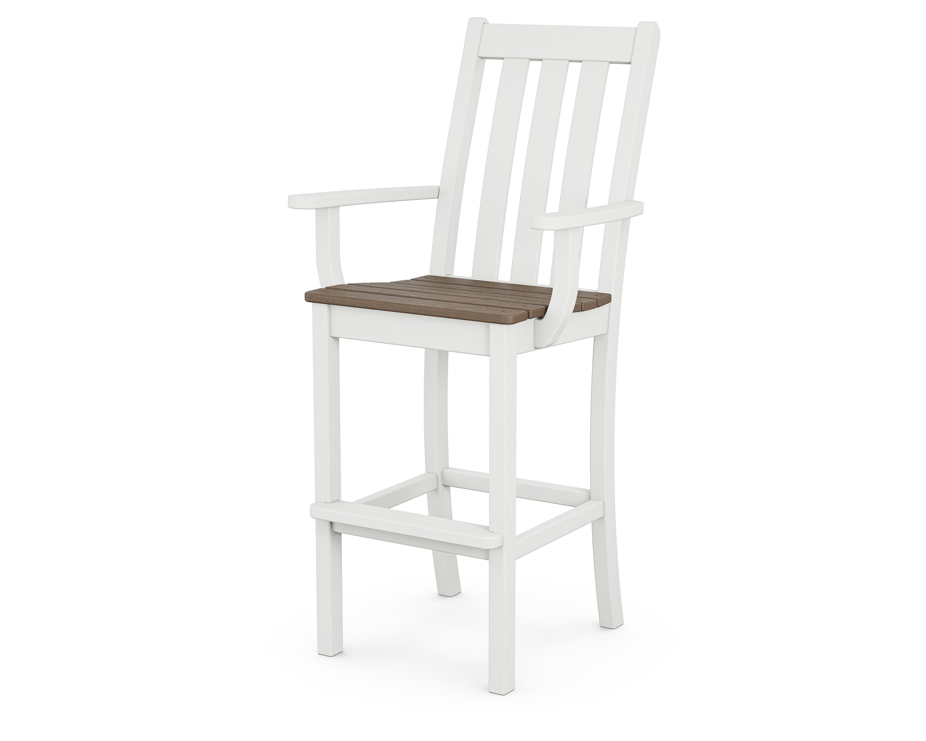 Vineyard Bar Arm Chair in White / Kona