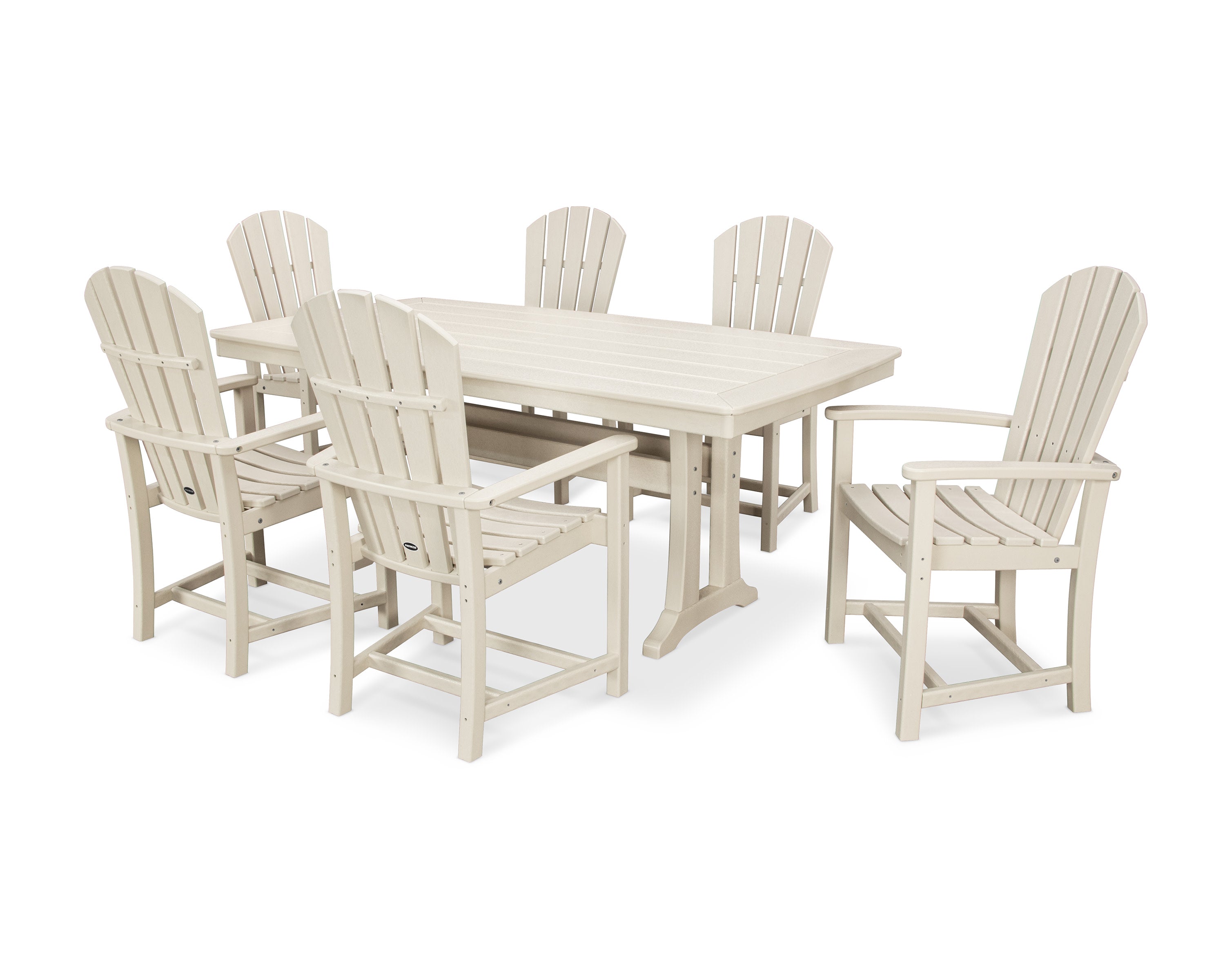 Palm Coast 7-Piece Dining Set with Trestle Legs in Sand