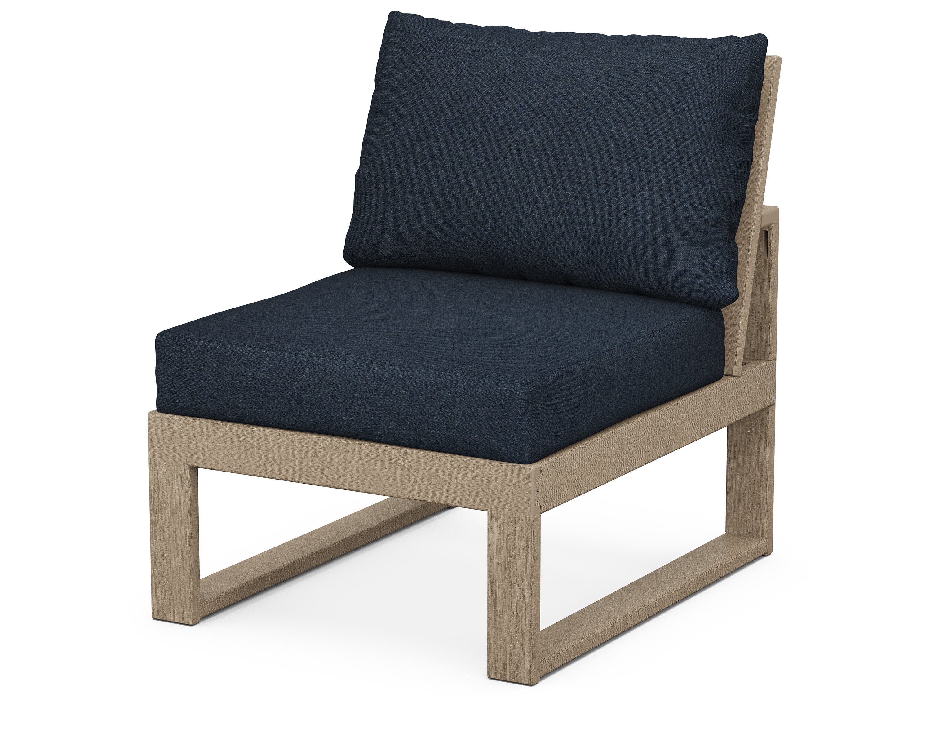 Modular Armless Chair in Vintage Sahara / Marine Indigo
