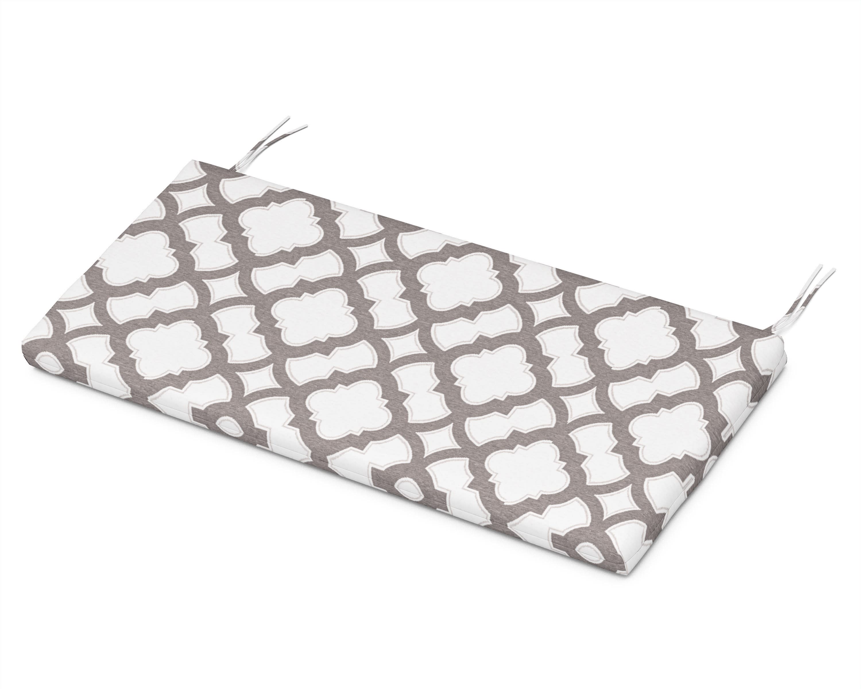 Bench Seat Cushion - 17.25"D x 44.5"W x 2.5"H in Trellis Grey Mist