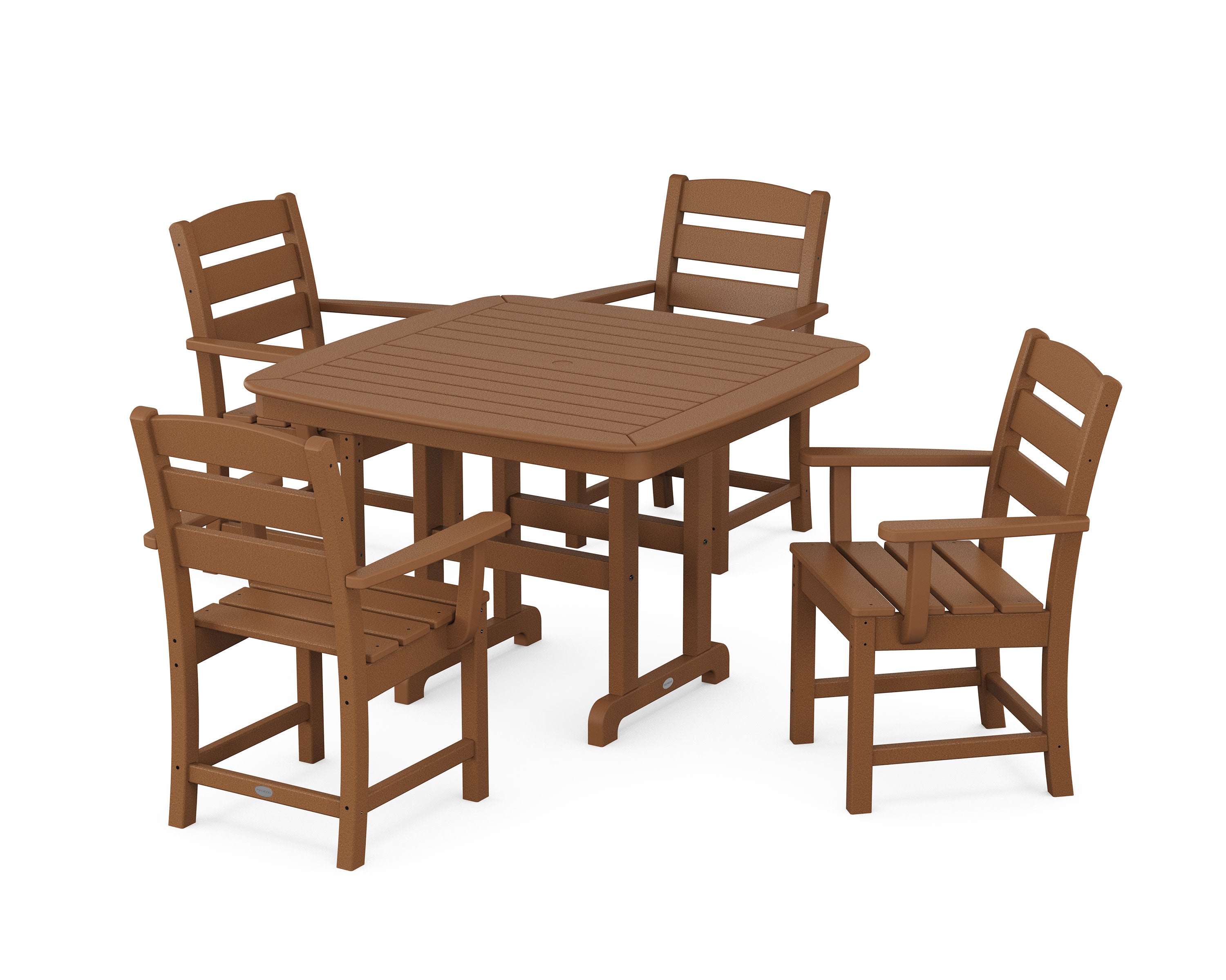 Lakeside 5-Piece Dining Set with Trestle Legs in Teak