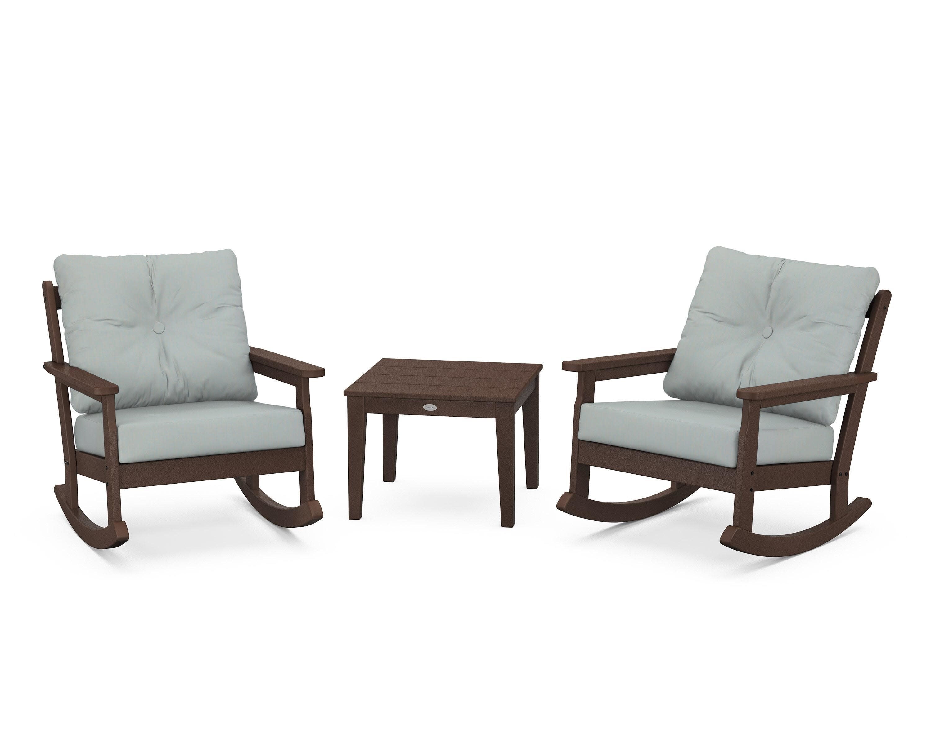 Vineyard 3-Piece Deep Seating Rocker Set in Mahogany / Spa
