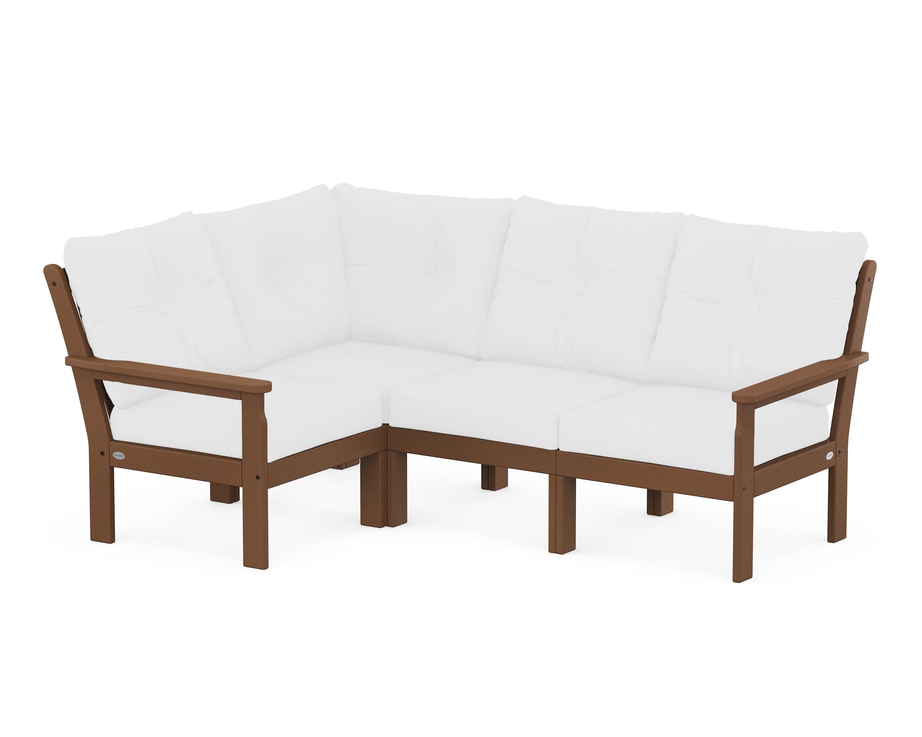Vineyard 4-Piece Sectional in Teak / Natural