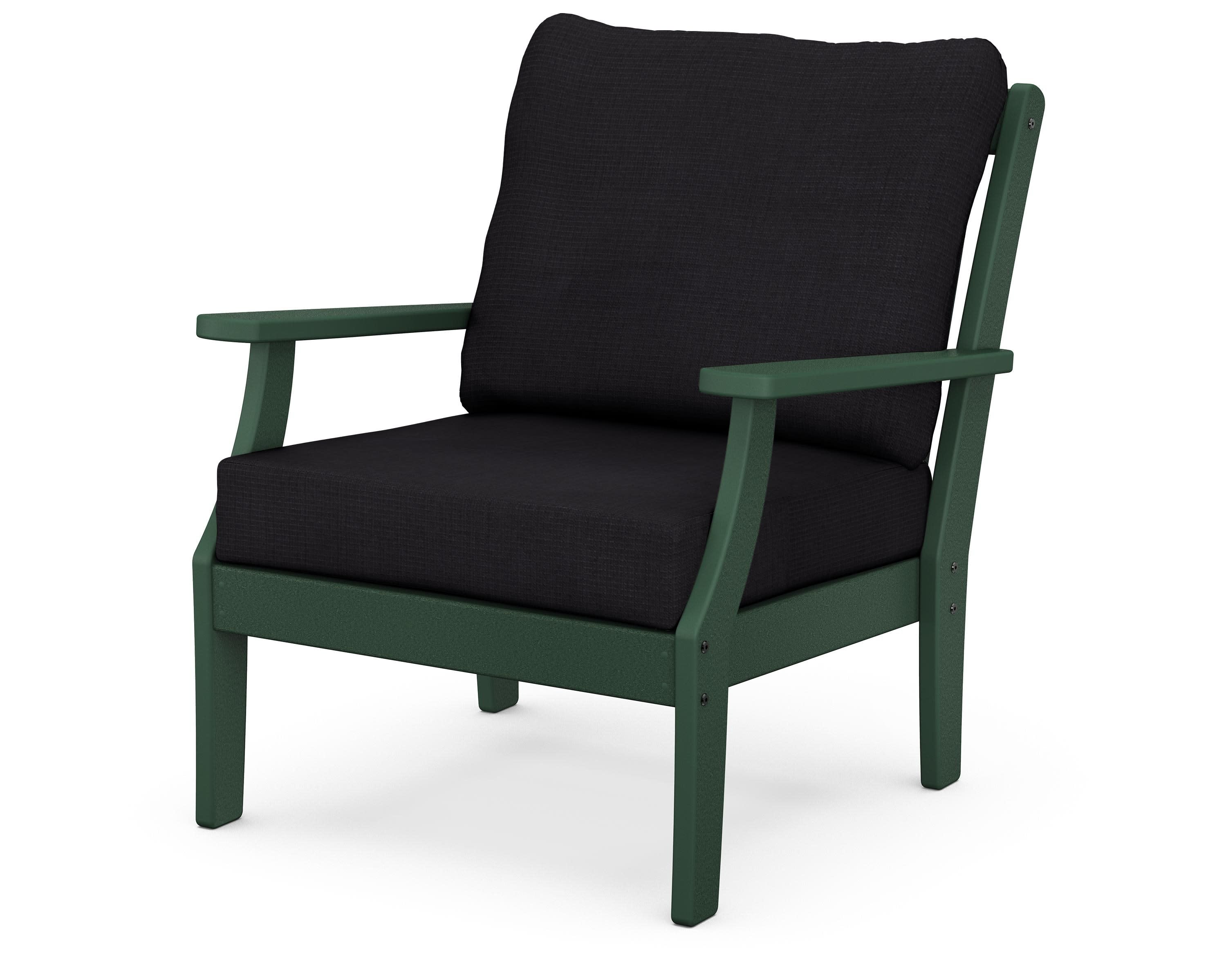 Braxton Deep Seating Chair in Green / Midnight Linen