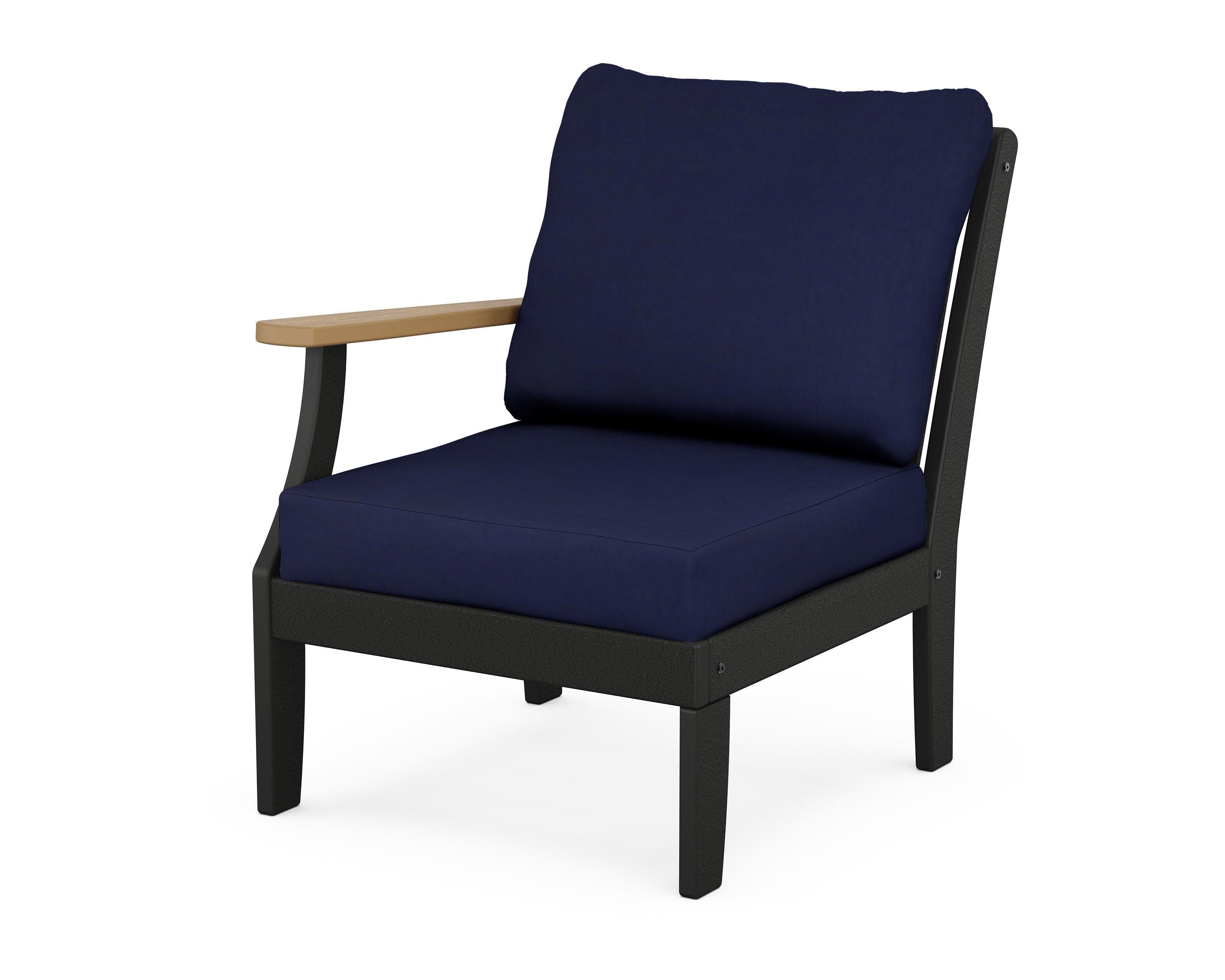Braxton Modular Left Arm Chair in Black / Natural / Navy