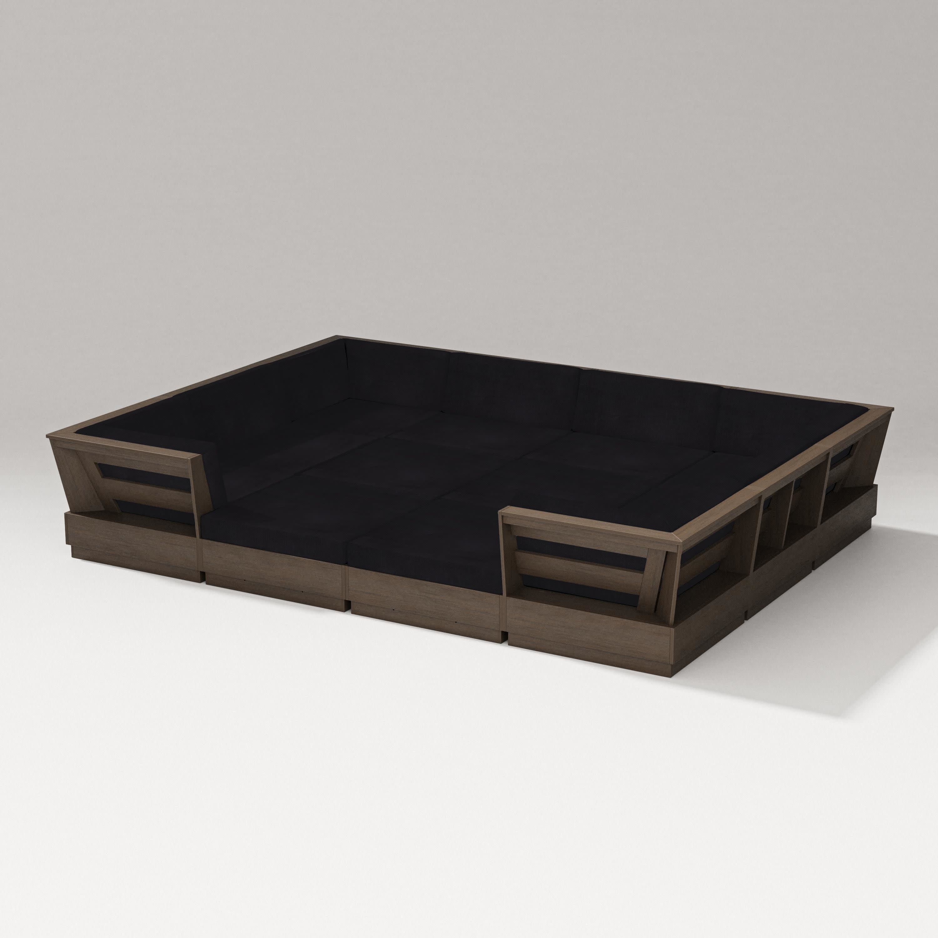 Elevate 12-Piece Pit Sectional in Kona / Midnight Linen