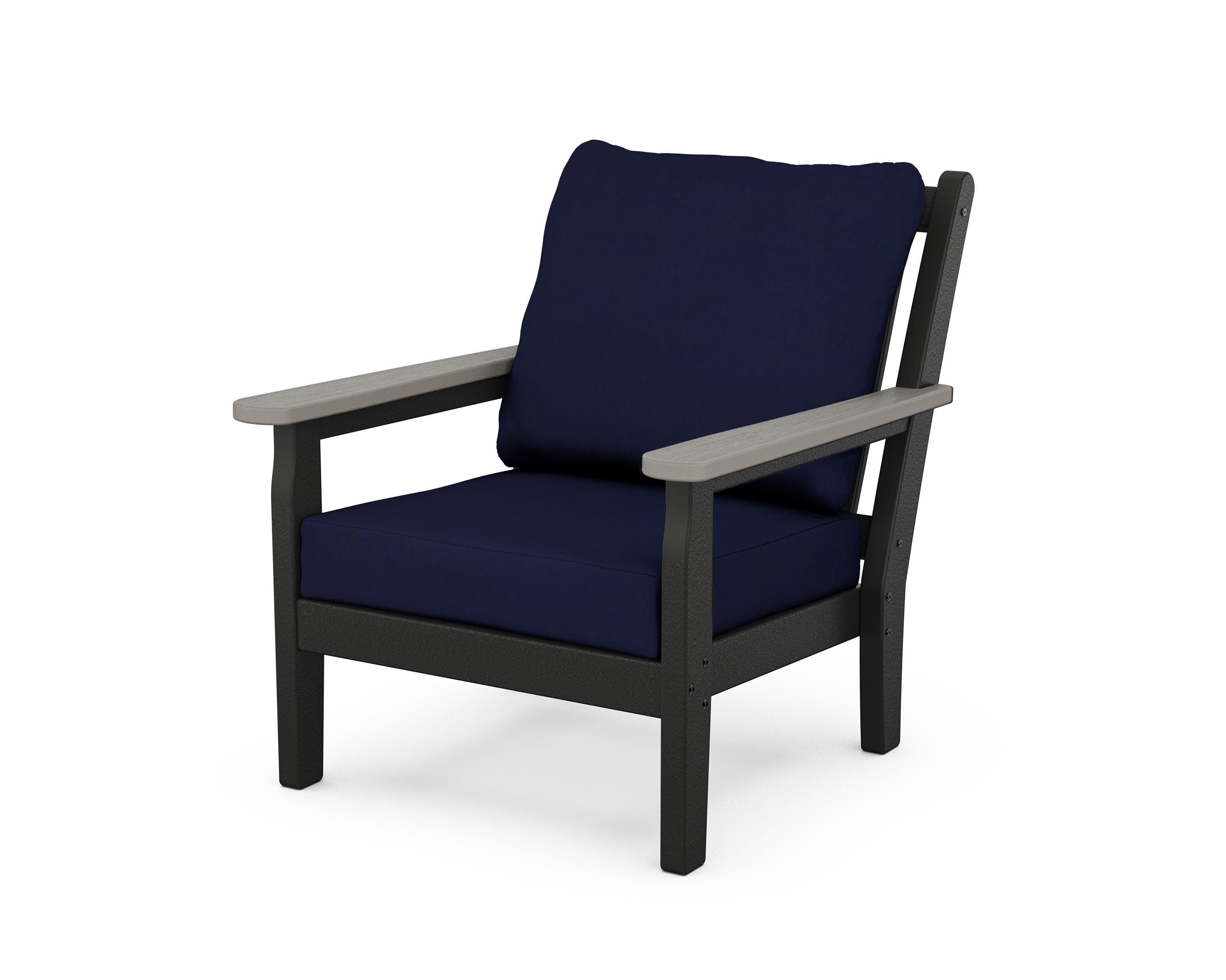 Chippendale Deep Seating Chair in Black / Driftwood / Navy