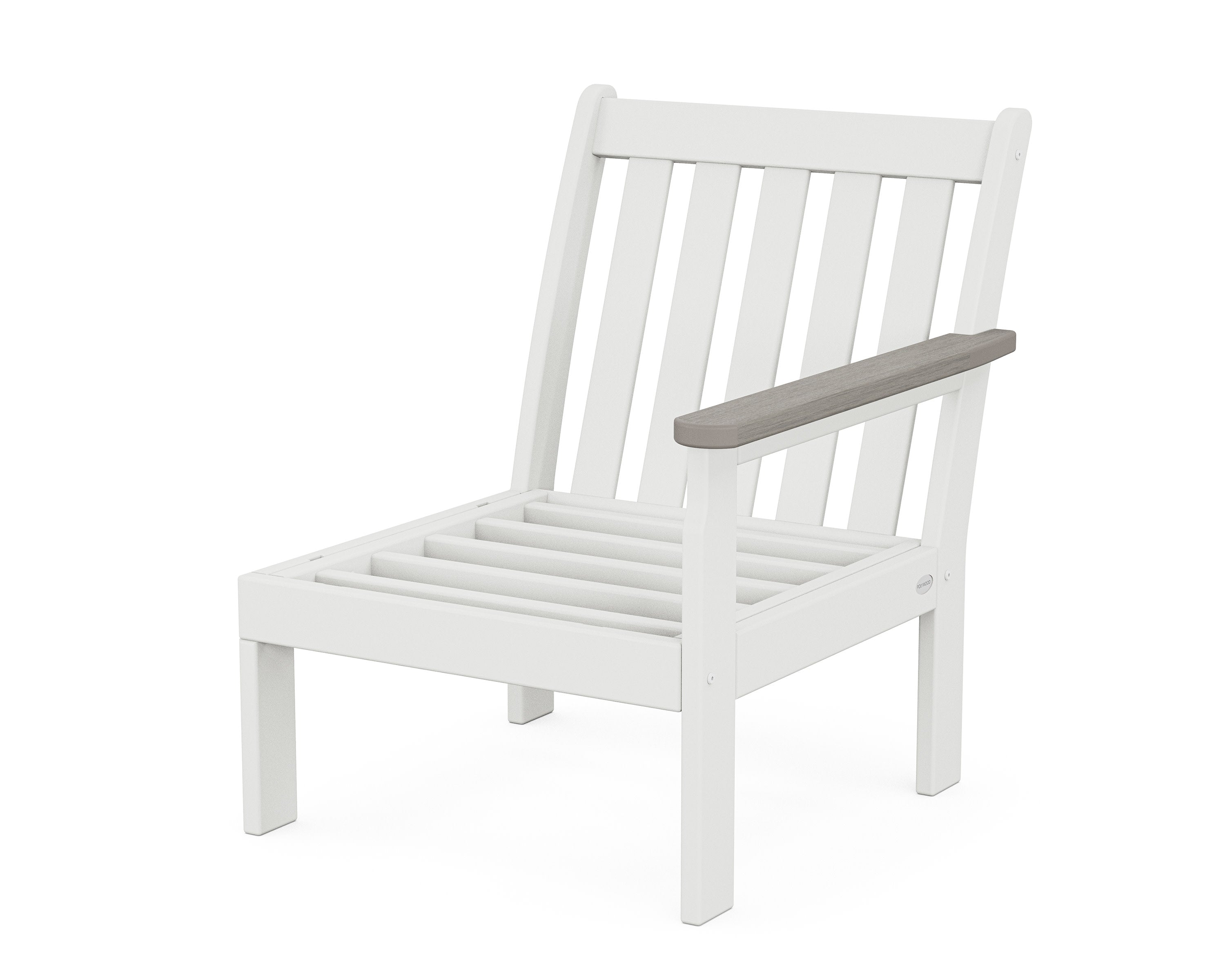 Vineyard Modular Right Arm Chair Frame in White / Driftwood