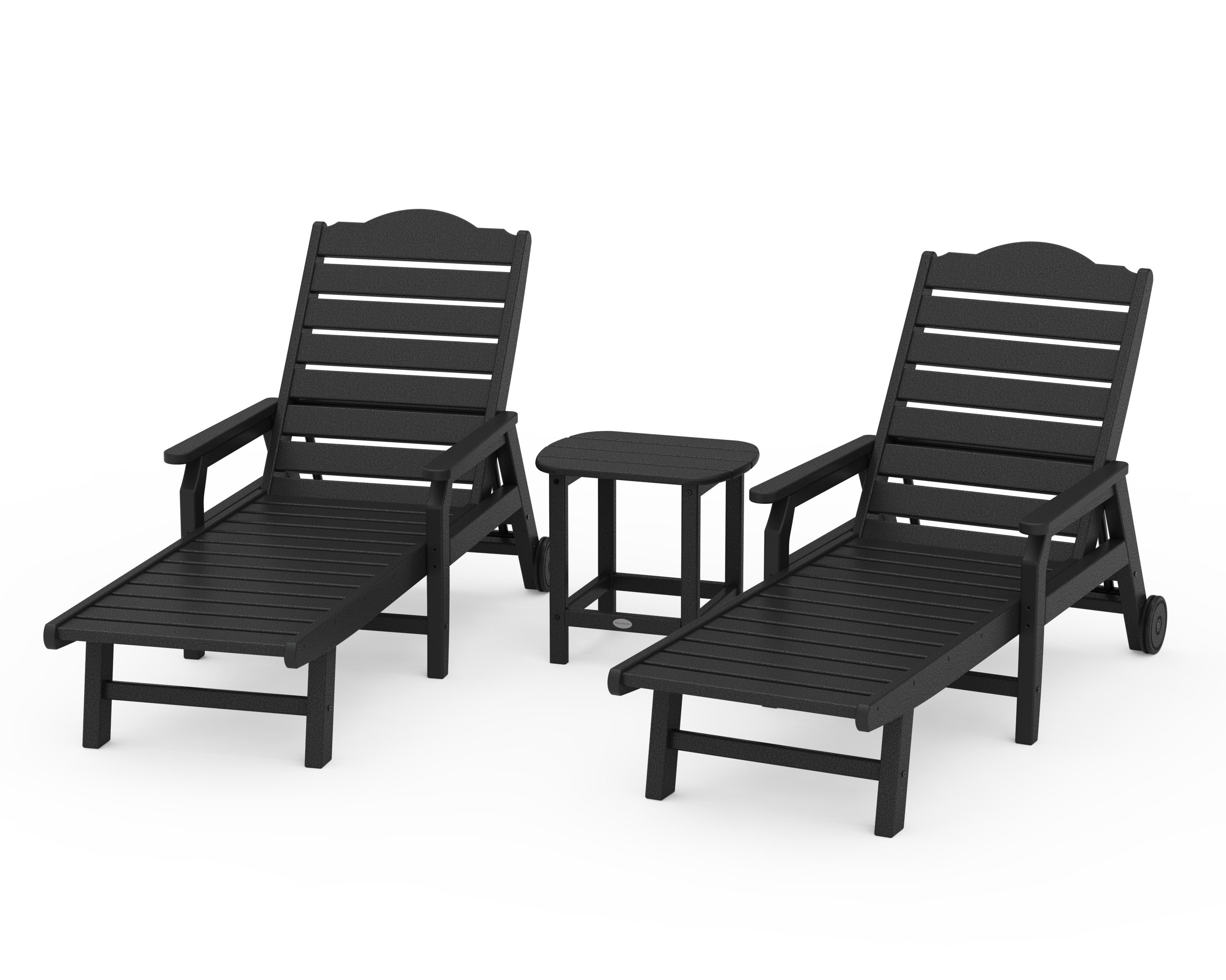 3-Piece Savannah Chaise Lounge Set in Black
