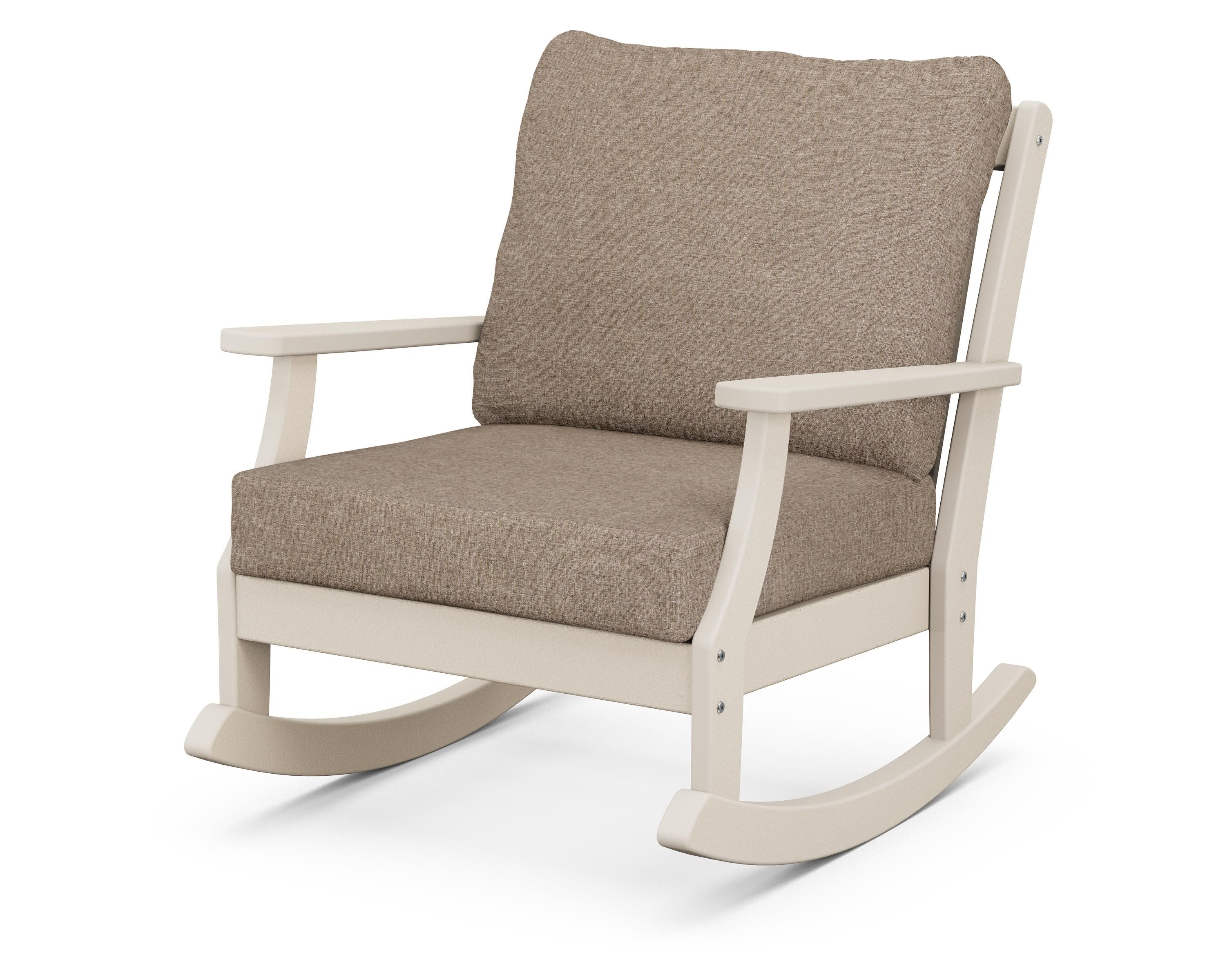 Braxton Deep Seating Rocking Chair in Sand / Spiced Burlap