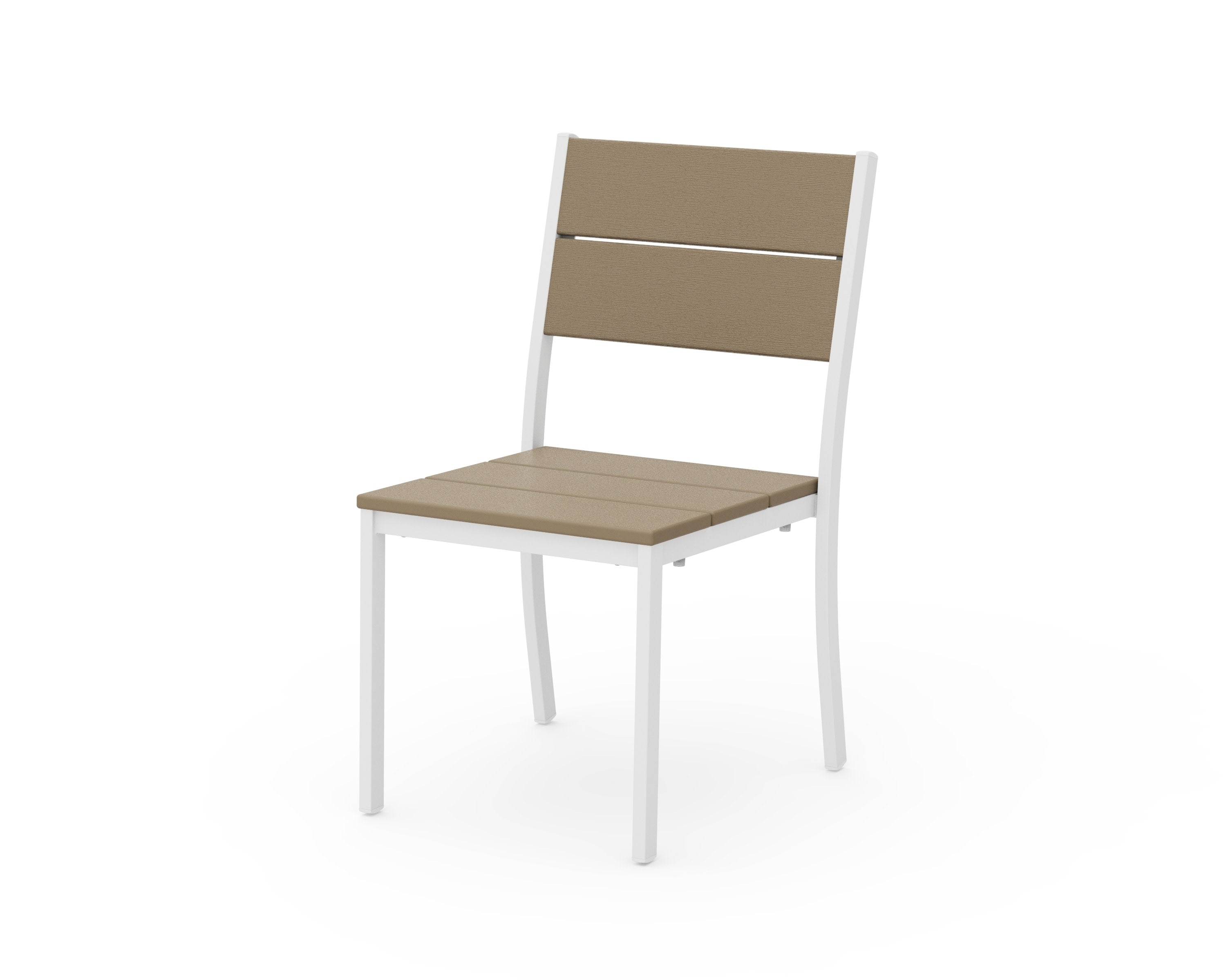 Main Street Stacking Dining Side Chair in White / Vintage Sahara