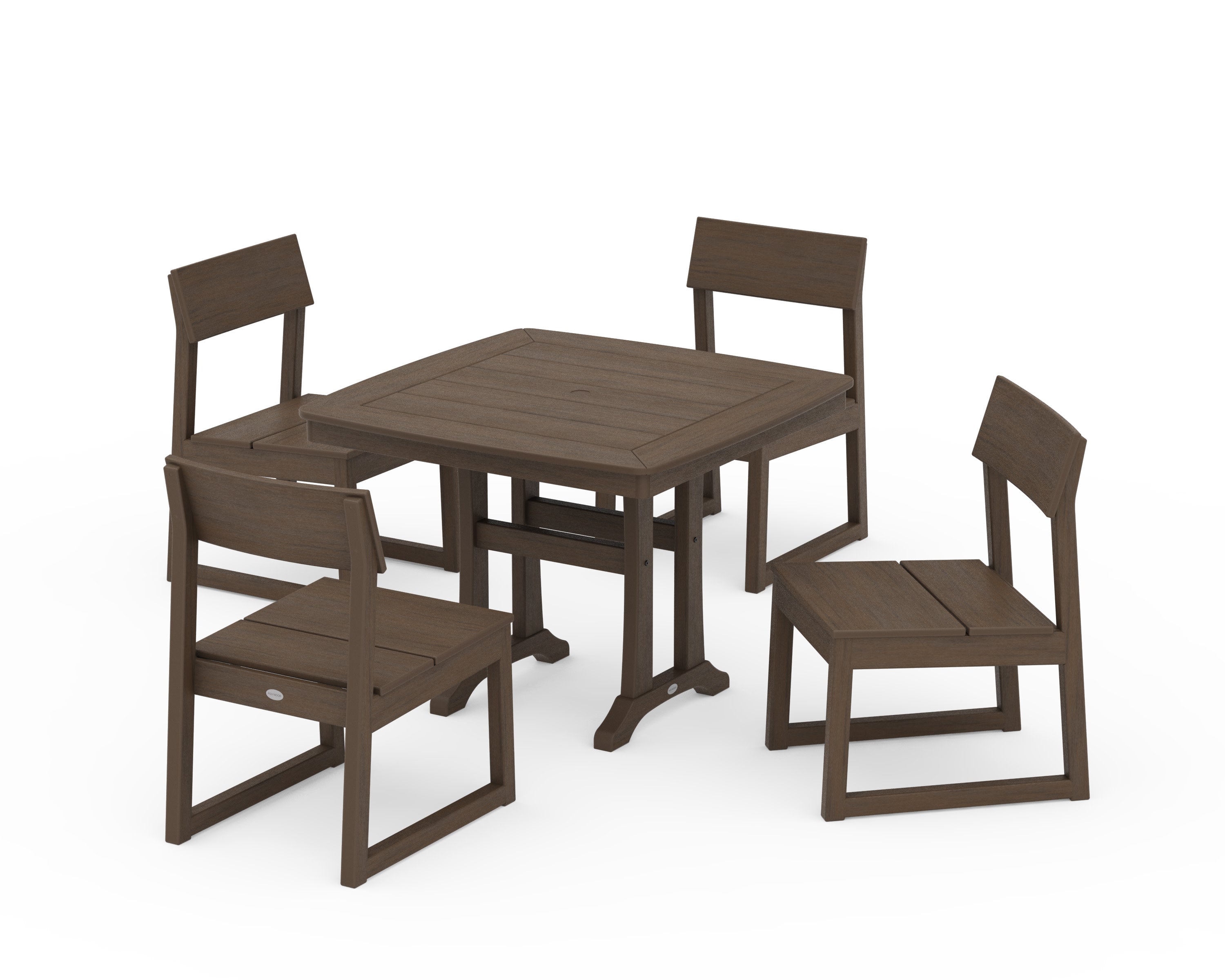 EDGE Side Chair 5-Piece Dining Set with Trestle Legs in Kona