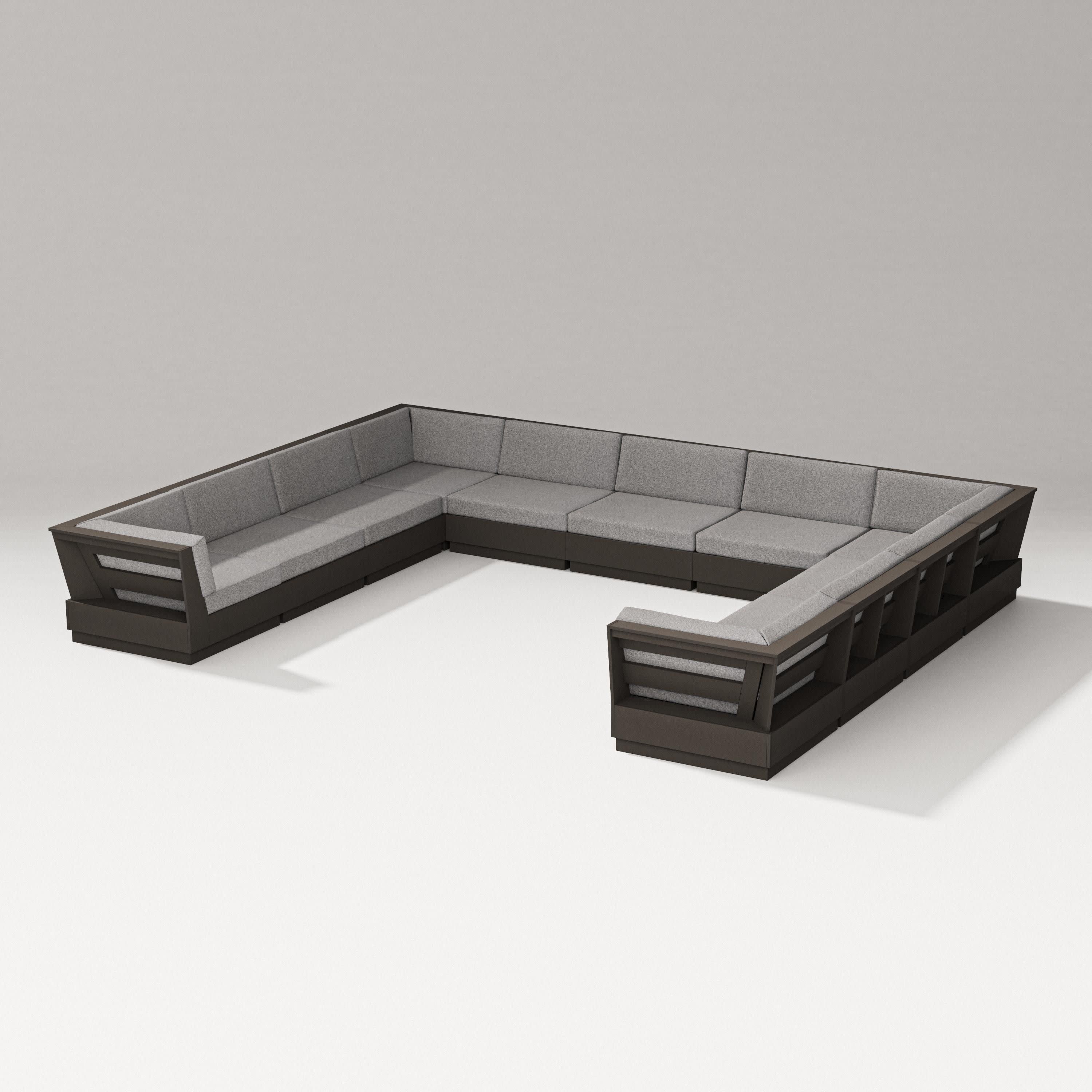 Elevate Large U-Shaped Sectional in Vintage Coffee / Grey Mist