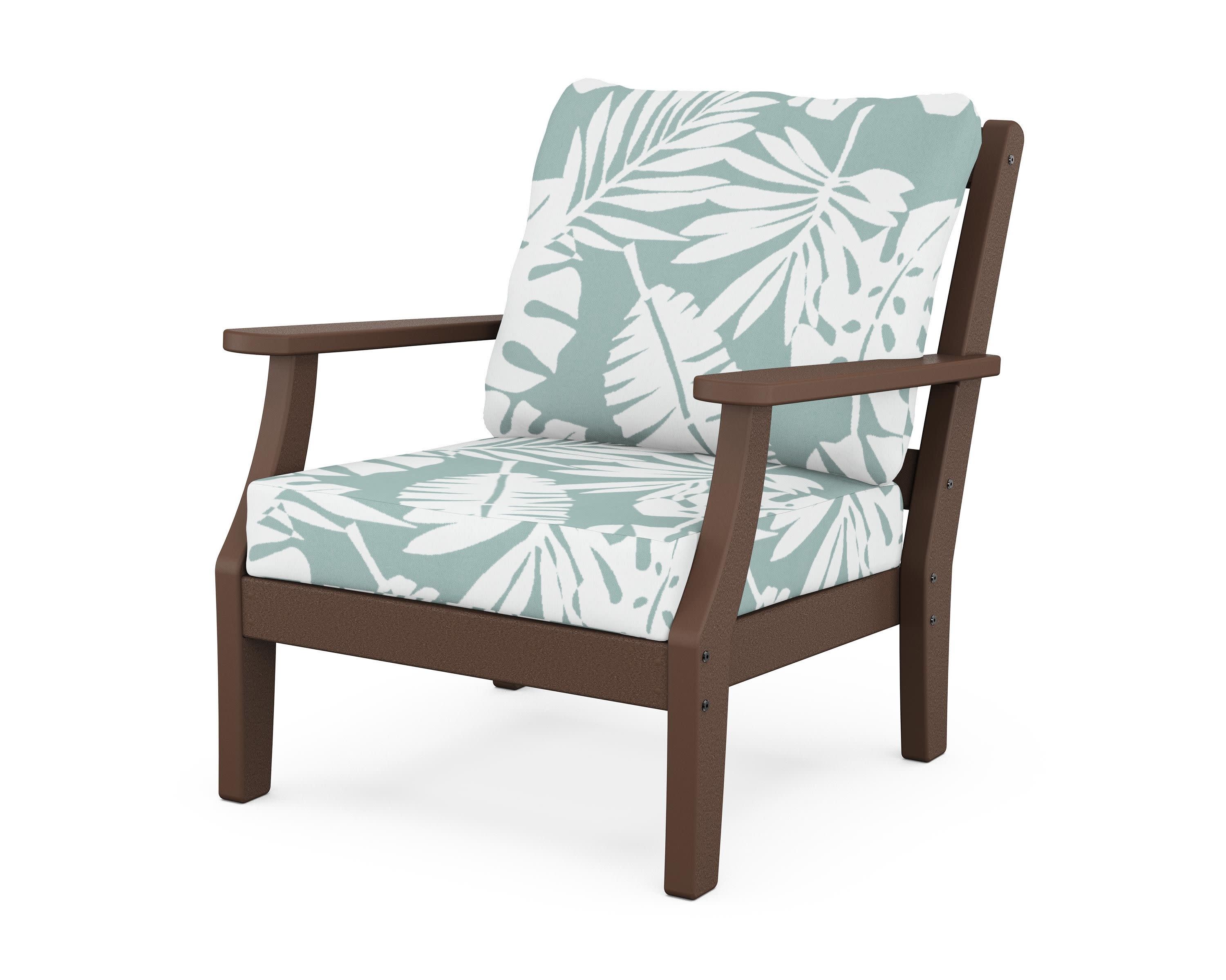 Chinoiserie Deep Seating Chair in Mahogany / Leaf Glacier Spa